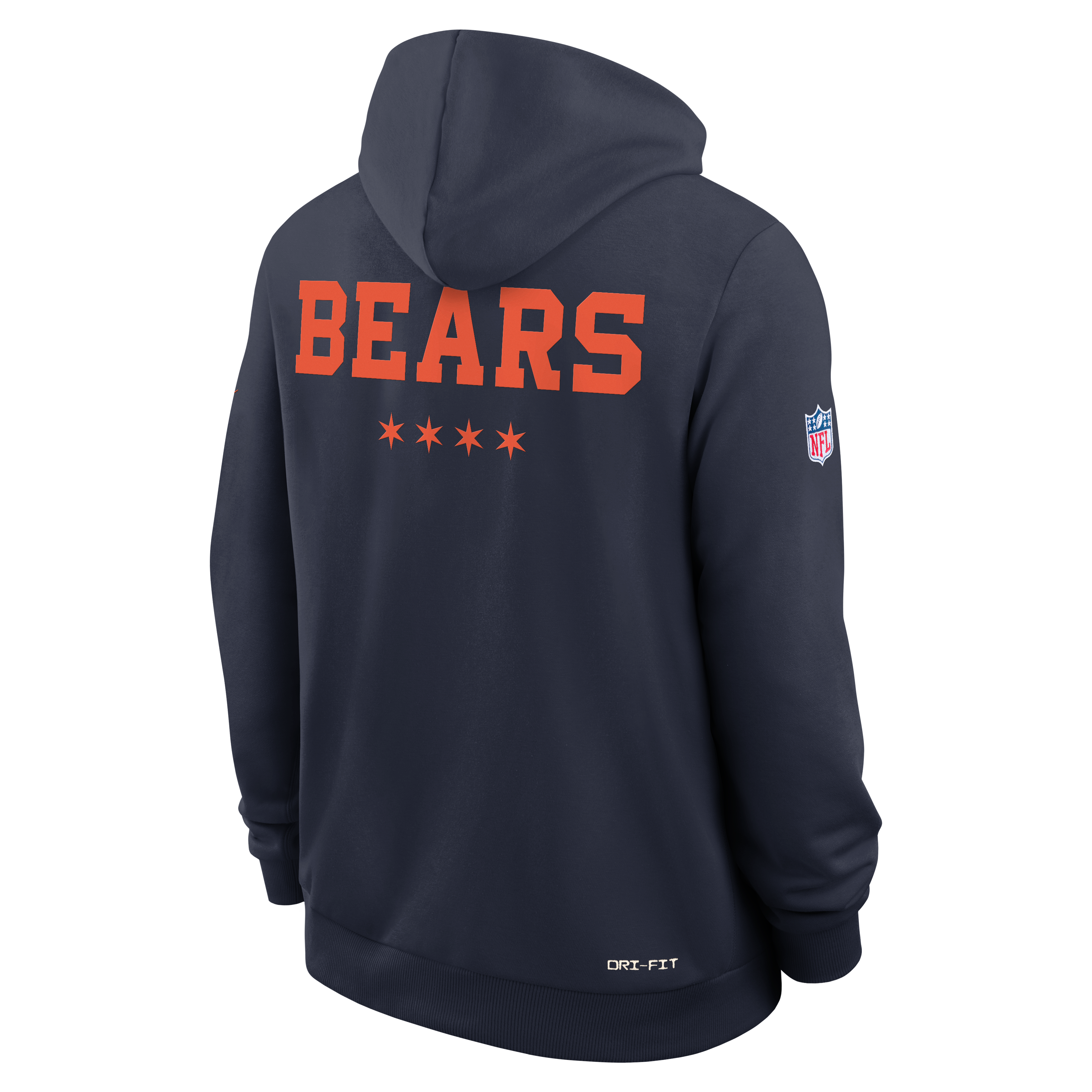 Sweat à capuche Nike Chicago Bears bleu marine, collection Rivalries 2026, modèle standard.