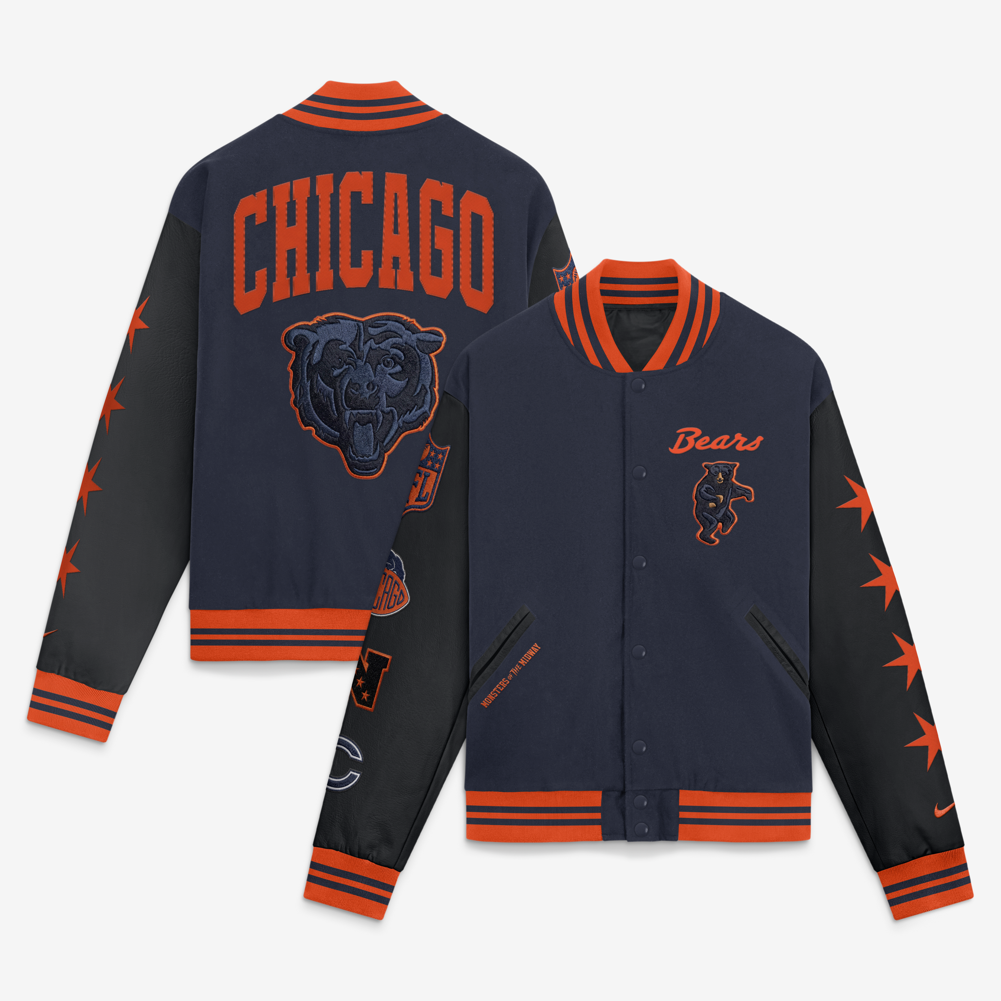 Veste universitaire Nike bleu marine Chicago Bears Collection Rivalités 2026 pour homme