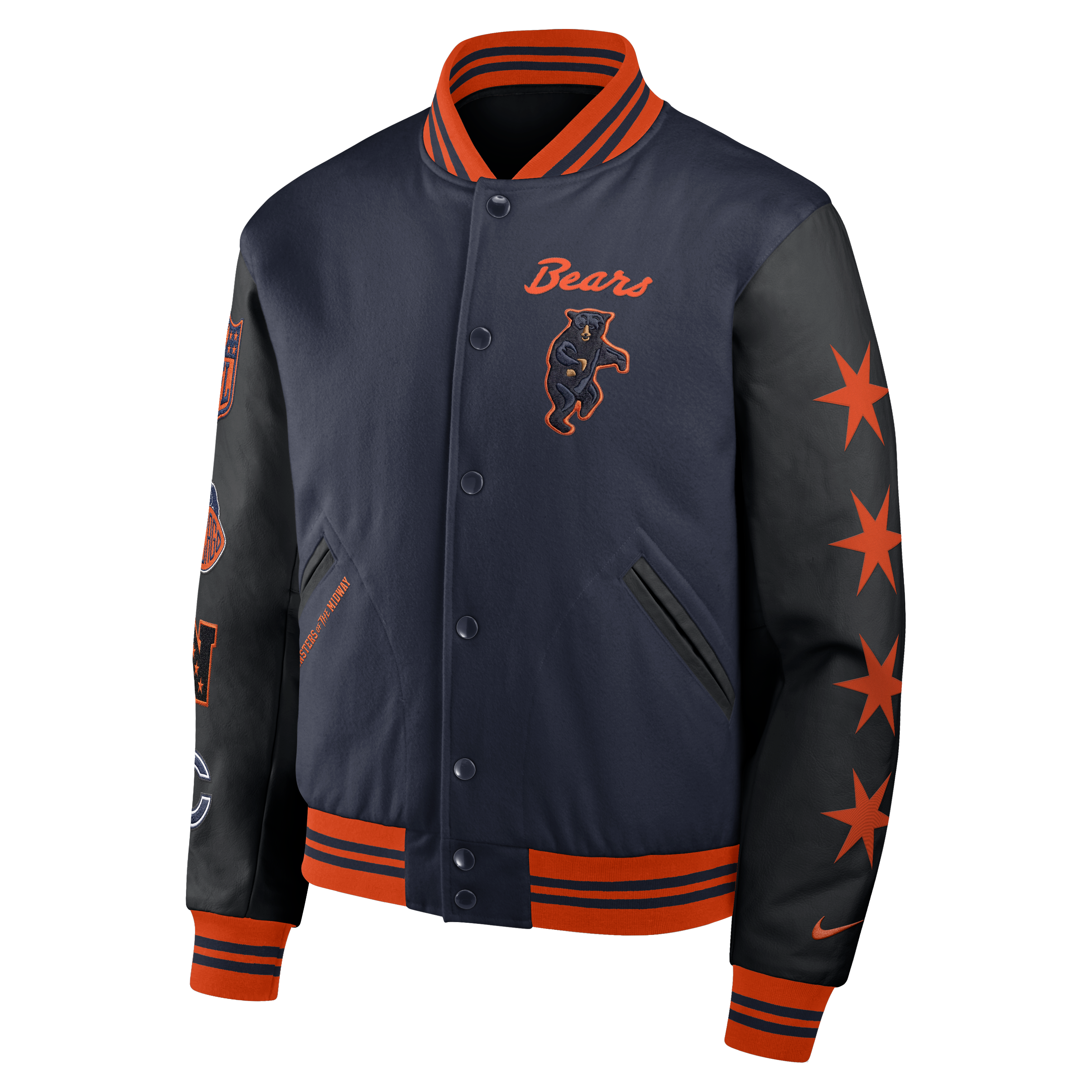 Veste universitaire Nike bleu marine Chicago Bears Collection Rivalités 2026 pour homme