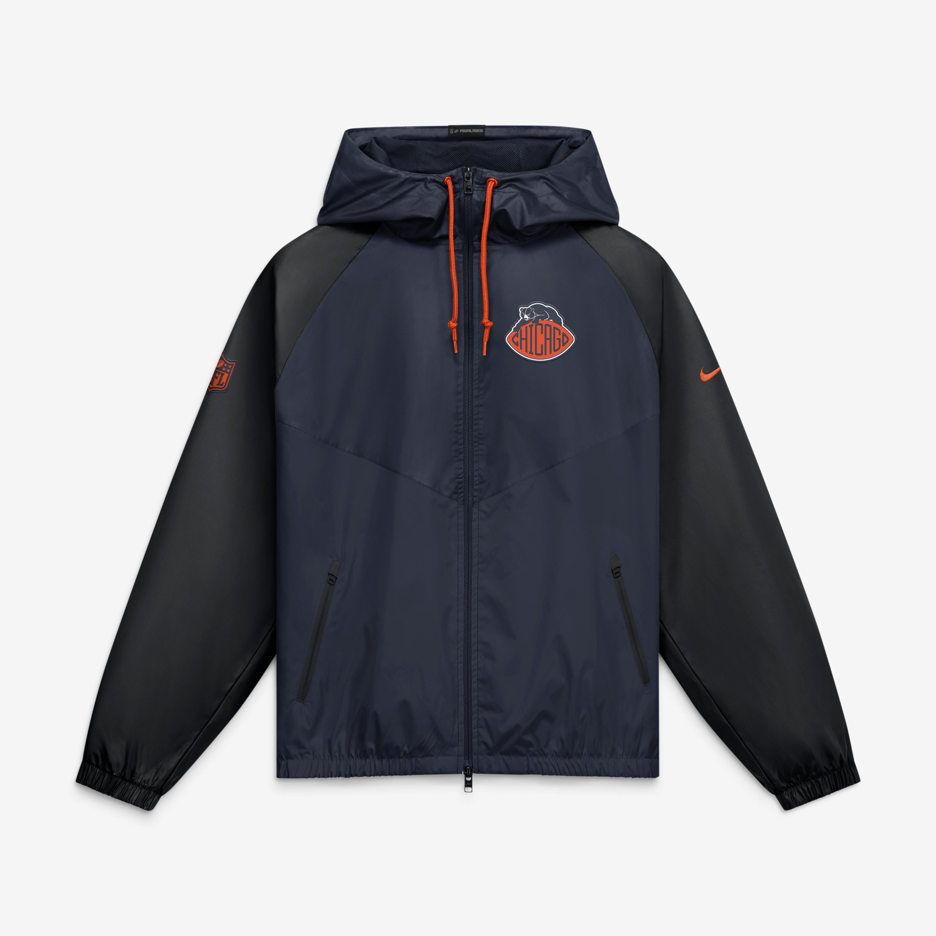 Veste coupe-vent zippée Nike Chicago Bears 2026 Rivalries Collection pour homme, bleu marine