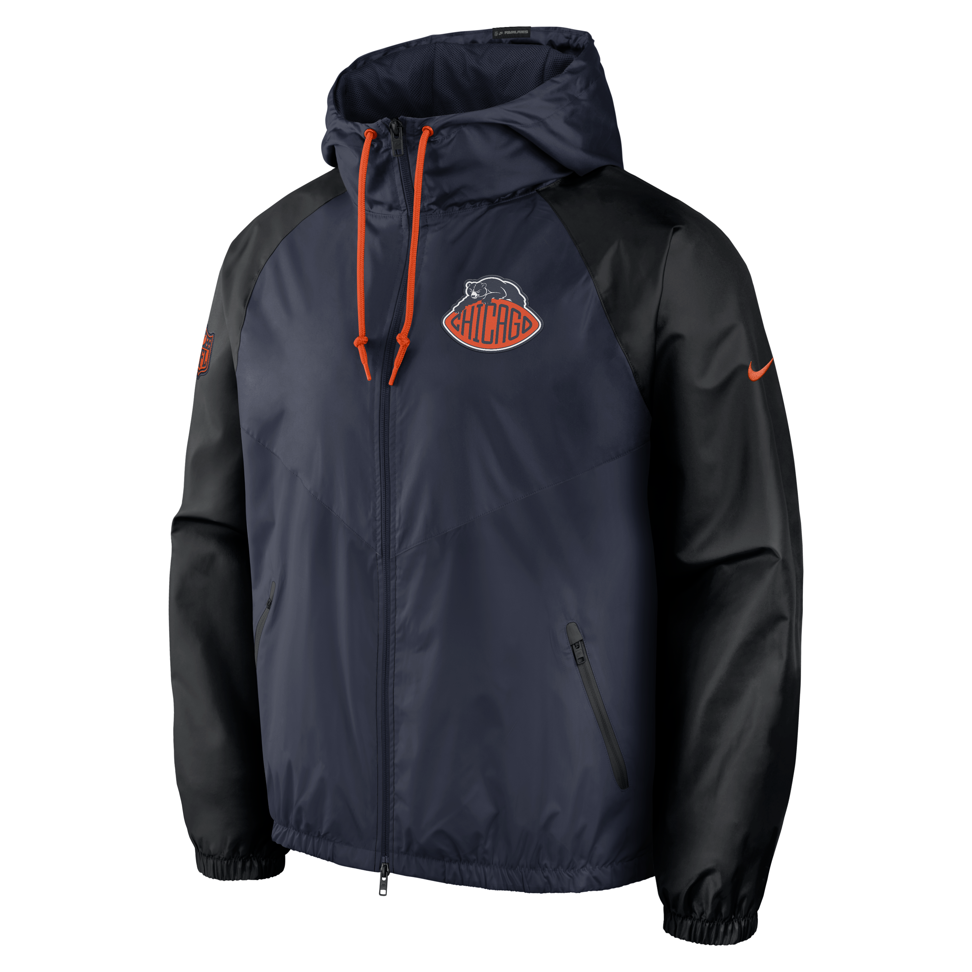 Veste coupe-vent zippée Nike Chicago Bears 2026 Rivalries Collection pour homme, bleu marine