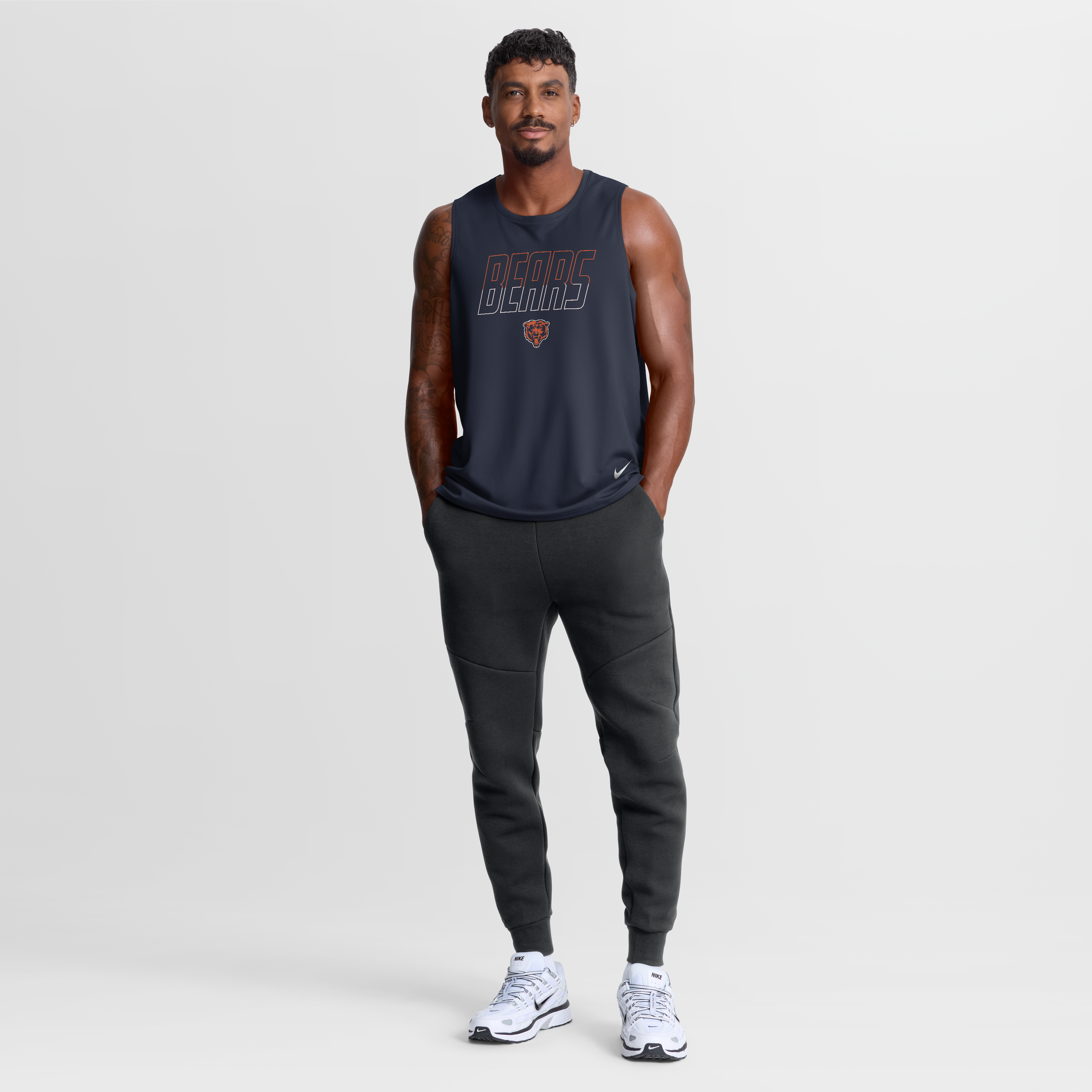 Men's Nike Navy Chicago Bears Kickoff Miler Dri-FIT Tank Top