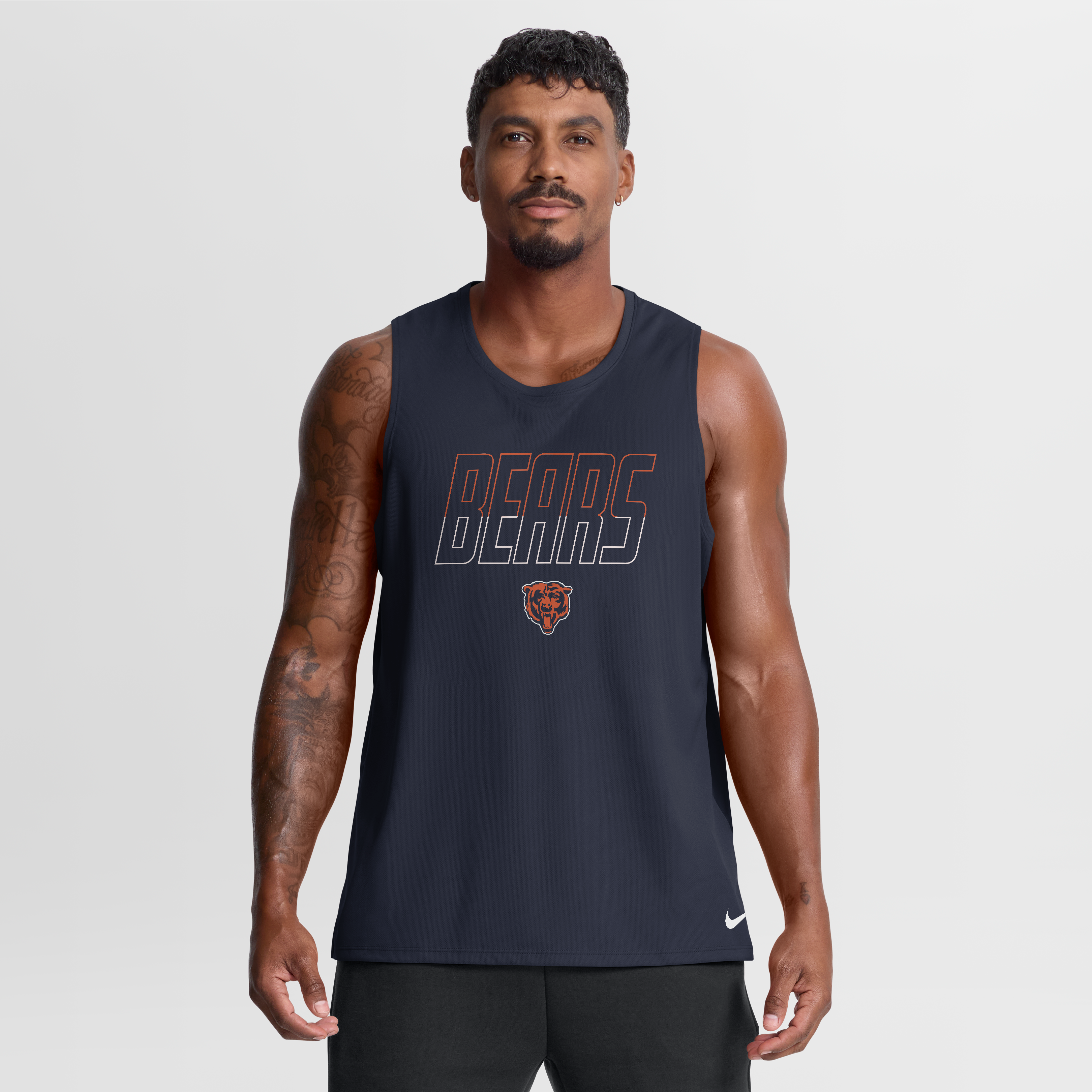 Men's Nike Navy Chicago Bears Kickoff Miler Dri-FIT Tank Top