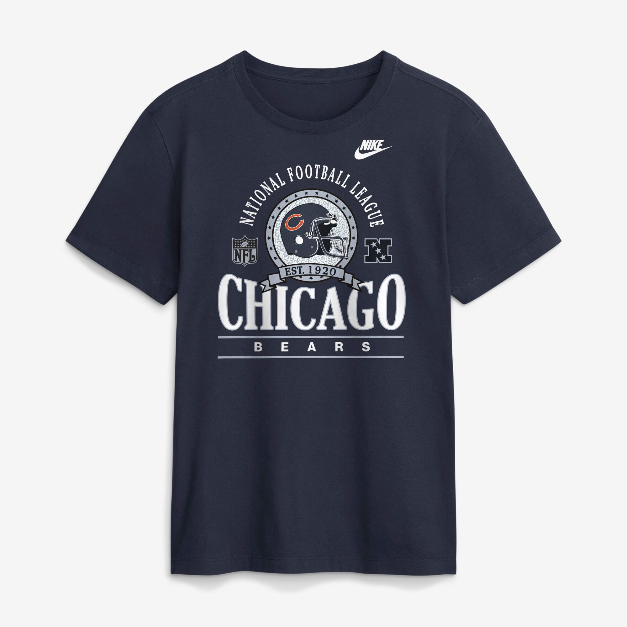Men's Nike Navy Chicago Bears Rewind Team Spirit Essential Cotton T-Shirt