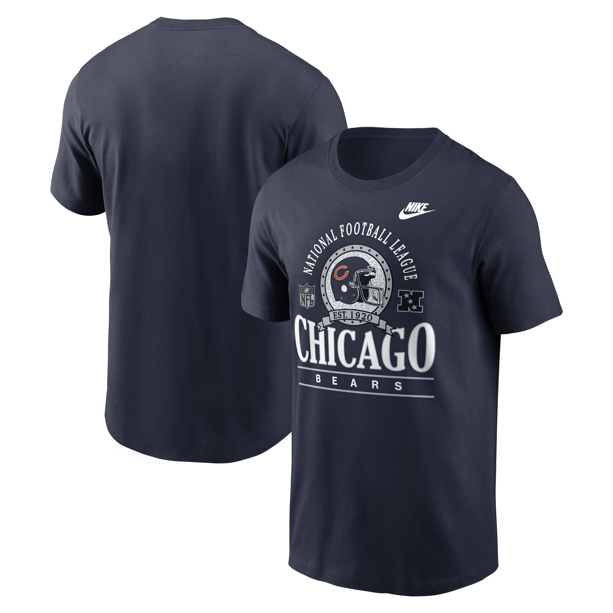 Men's Nike Navy Chicago Bears Rewind Team Spirit Essential Cotton T-Shirt