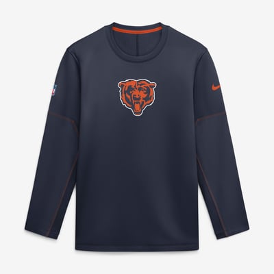 Chicago Bears Nike Sideline Coaches Team Present Midweight Therma-FIT Sweatshirt - Navy