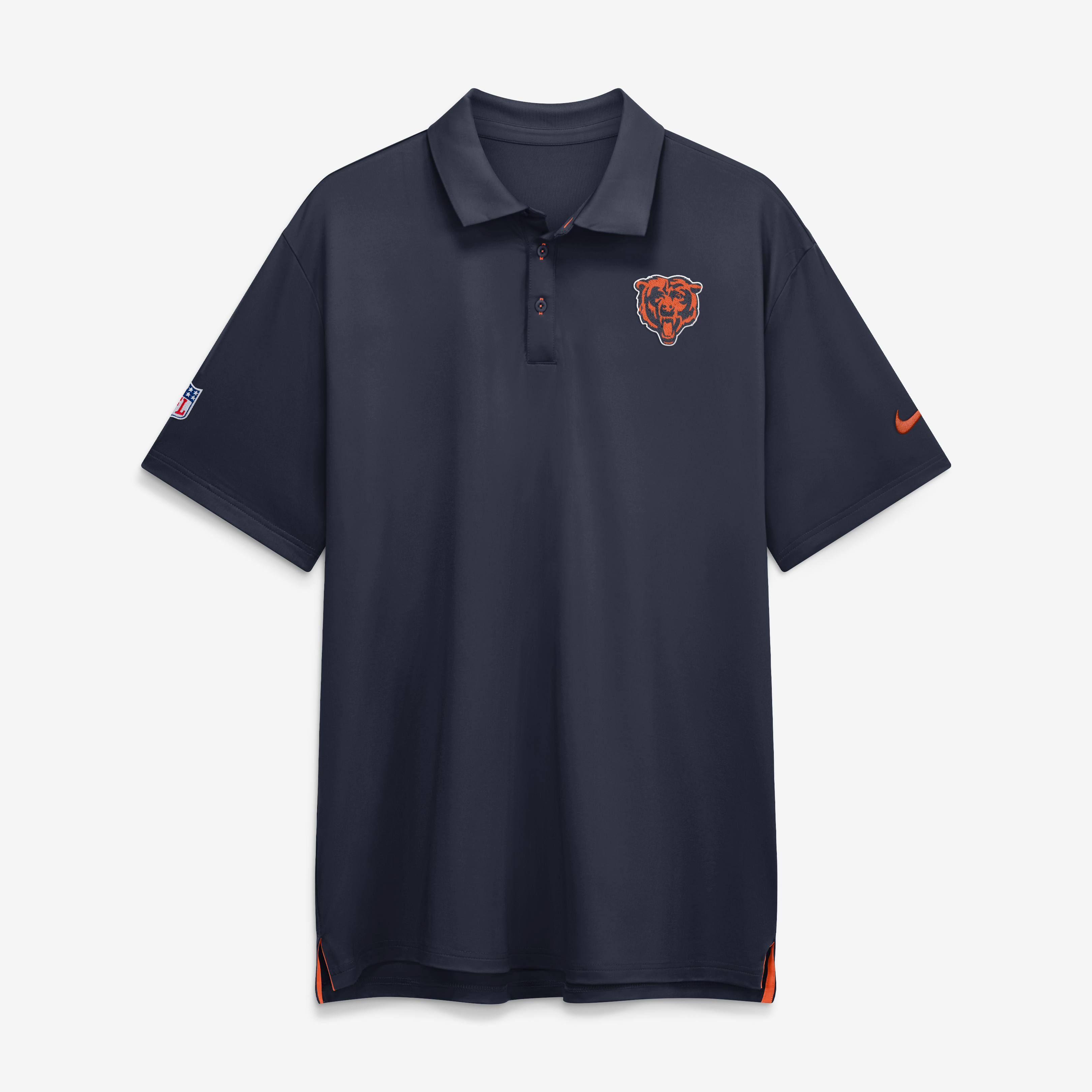Polo Nike Dri-FIT Tour pour homme, bleu marine, Chicago Bears, modèle Sideline Powerful Blocking