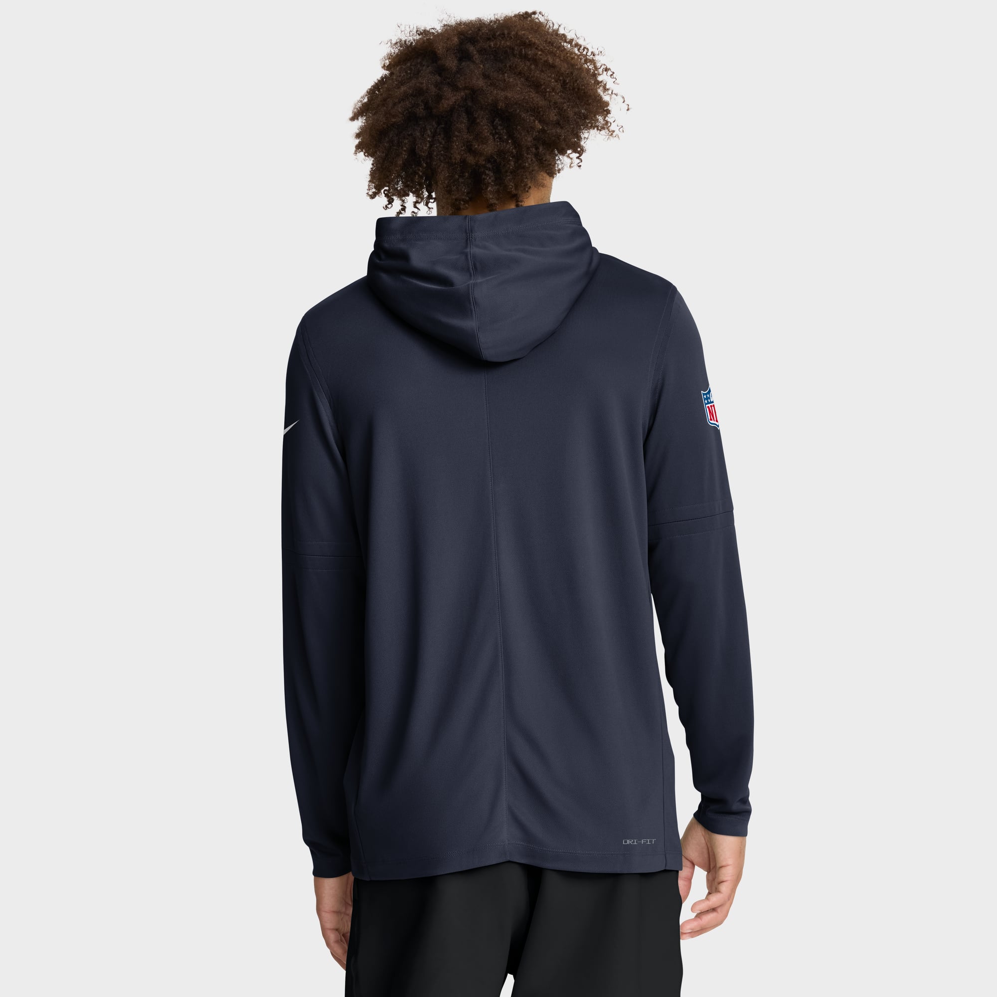 Men's Nike Navy Chicago Bears Sideline Pure Fury Dri-FIT Long Sleeve Hooded T-Shirt