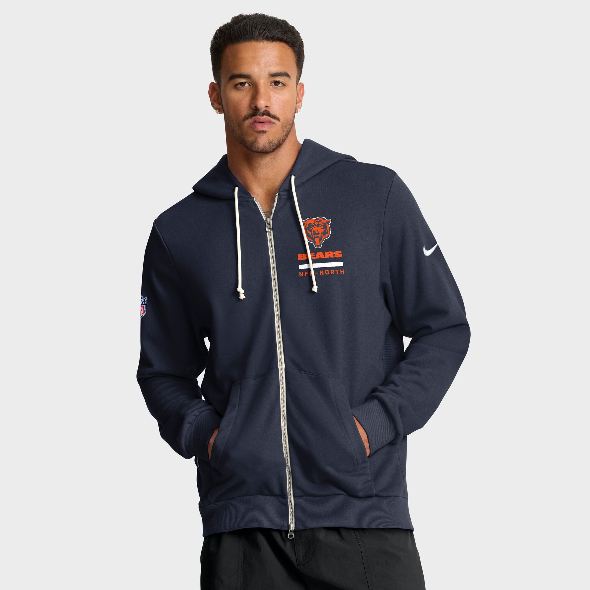 Sweat à capuche Nike bleu marine Chicago Bears Sideline Utility Player Dri-FIT pour homme