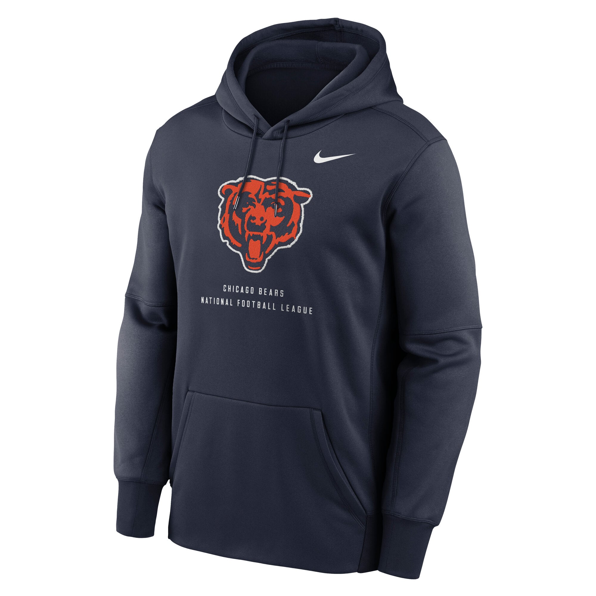 Sweat à capuche Nike Therma-FIT bleu marine Chicago Bears pour homme