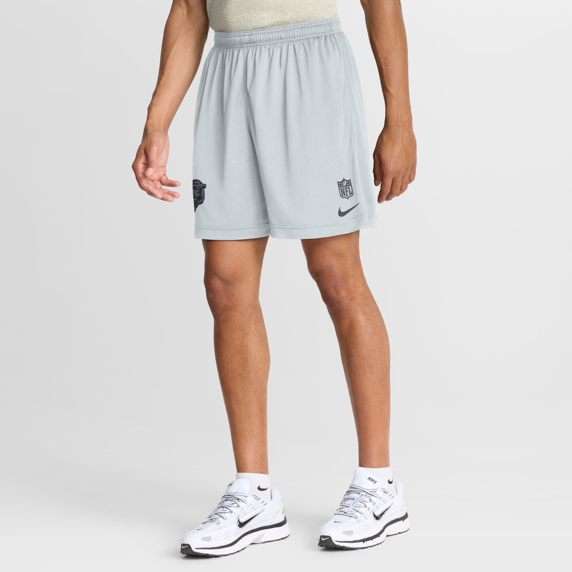 Short réversible Nike Dri-FIT bleu marine/platine Chicago Bears Sideline Standard Issue pour homme