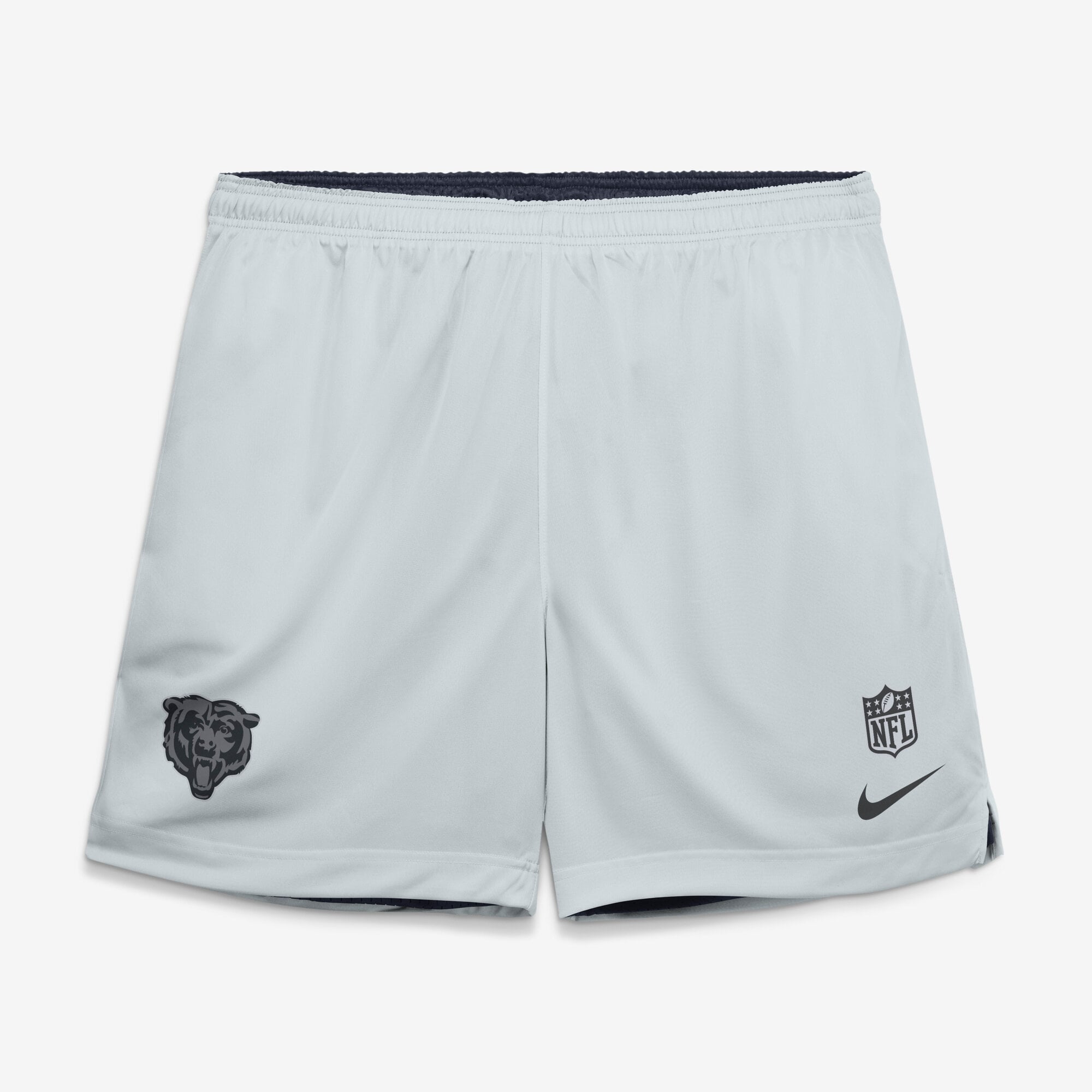 Short réversible Nike Dri-FIT bleu marine/platine Chicago Bears Sideline Standard Issue pour homme