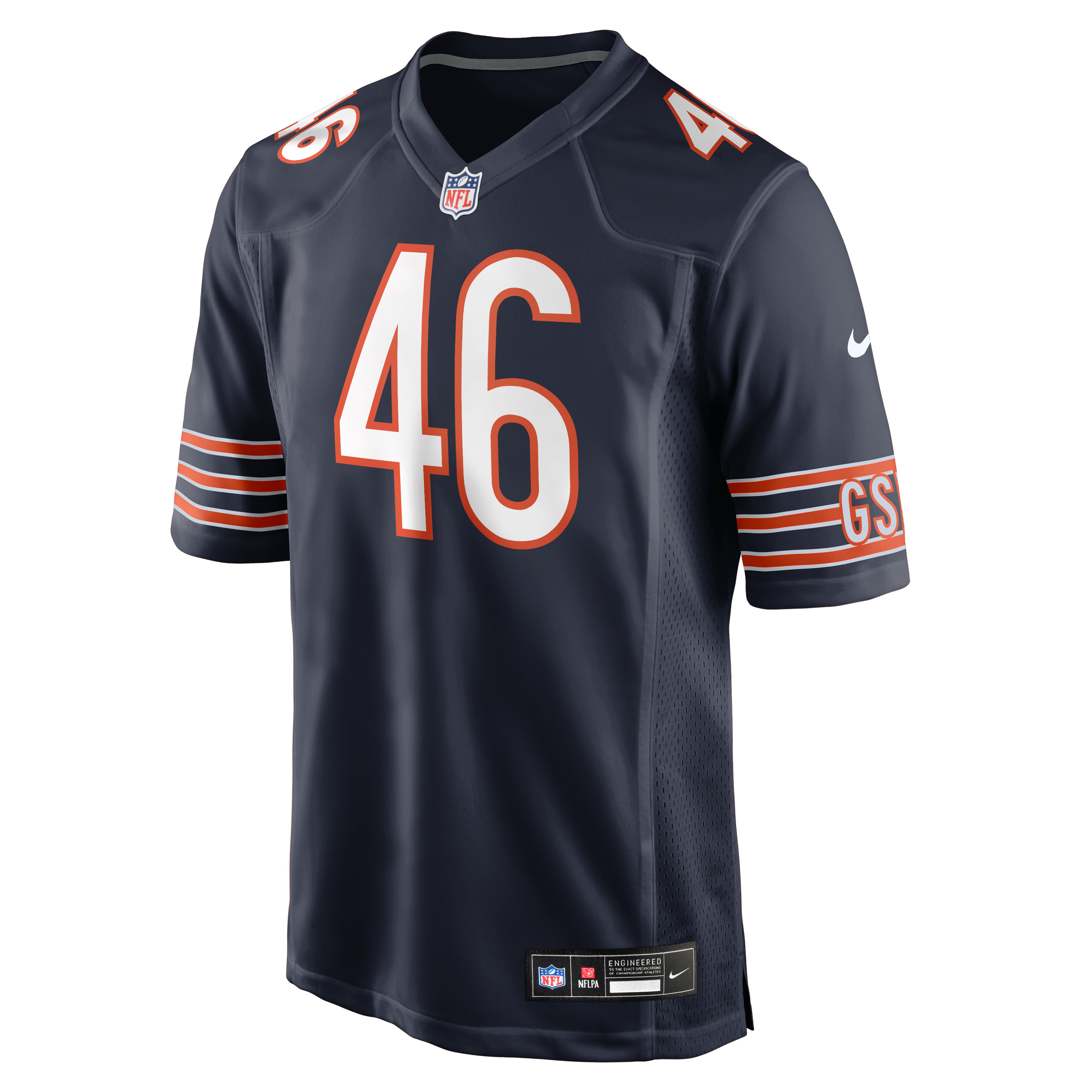 Maillot de match Nike Nephi Sewell bleu marine des Bears Chicago pour homme