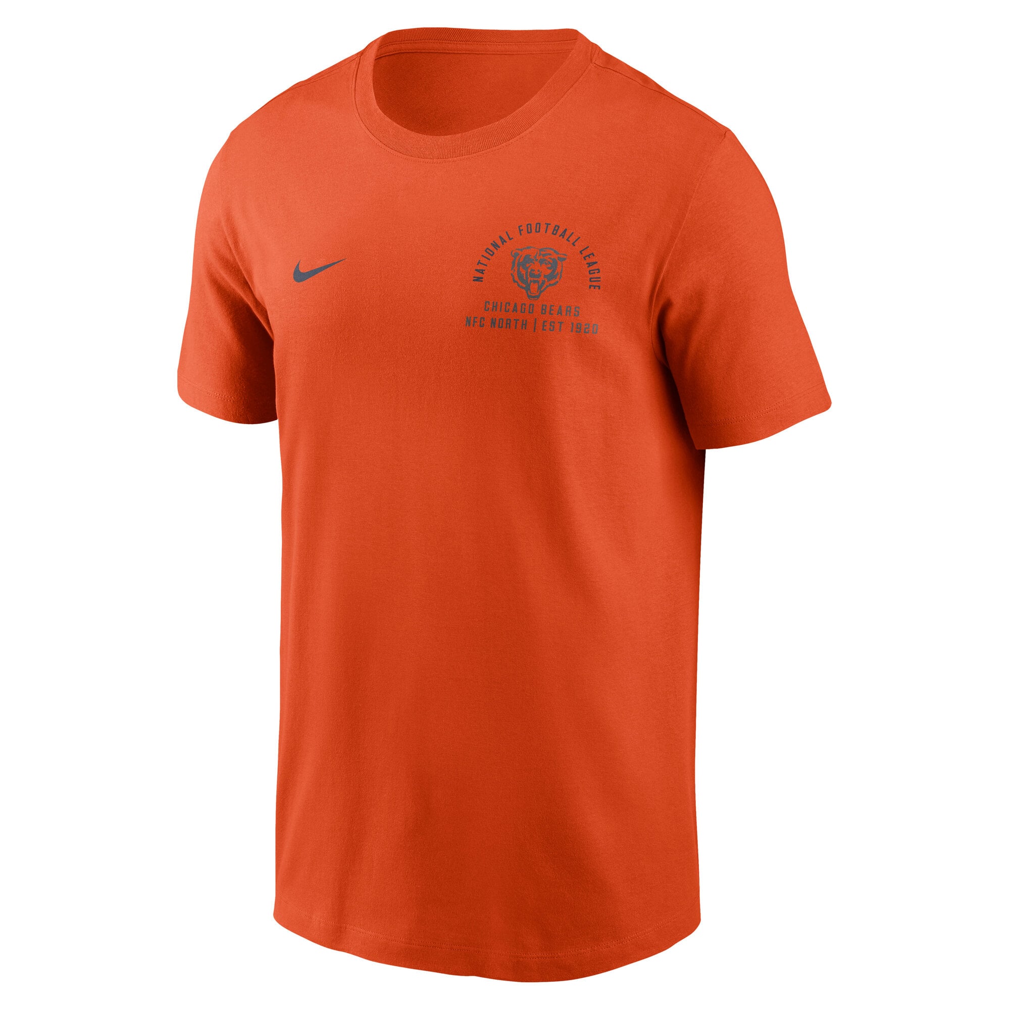 T-shirt Nike orange Chicago Bears pour homme avec logo divisé