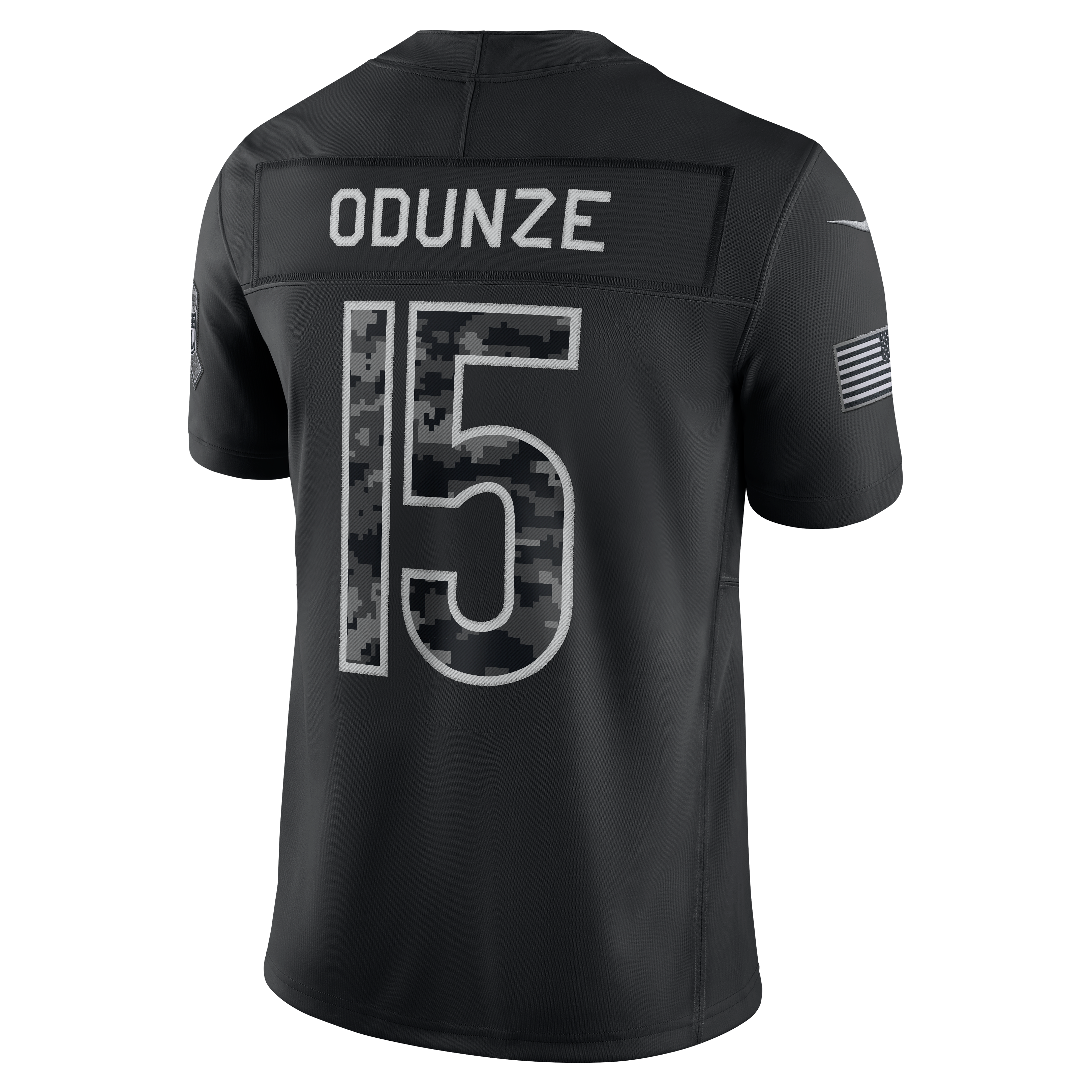 Maillot Nike Rome Odunze noir Chicago Bears 2026 Salute to Service pour homme, édition limitée cousue