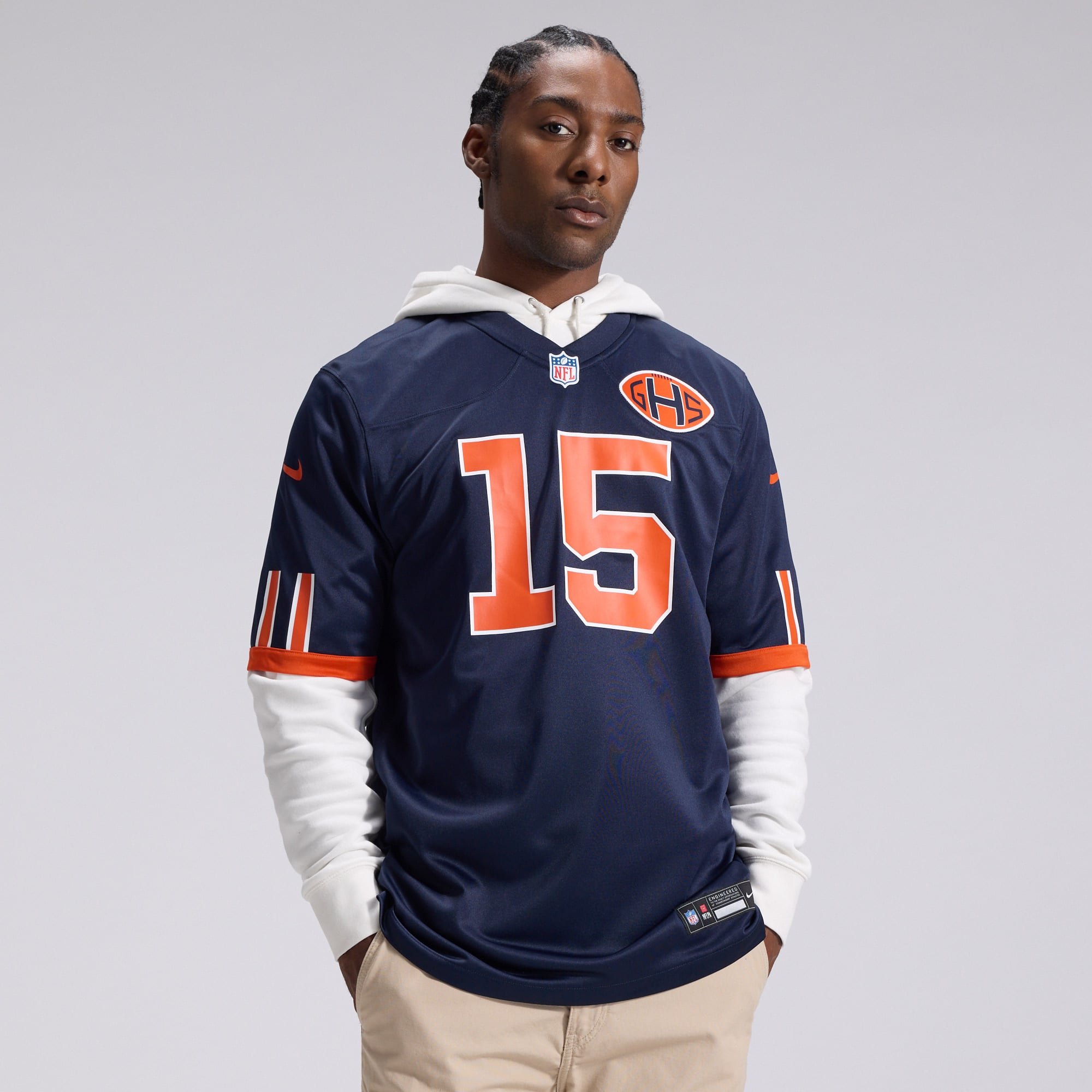 Men's Nike Rome Odunze Navy Chicago Bears 2026 Rivalries Collection Game Jersey