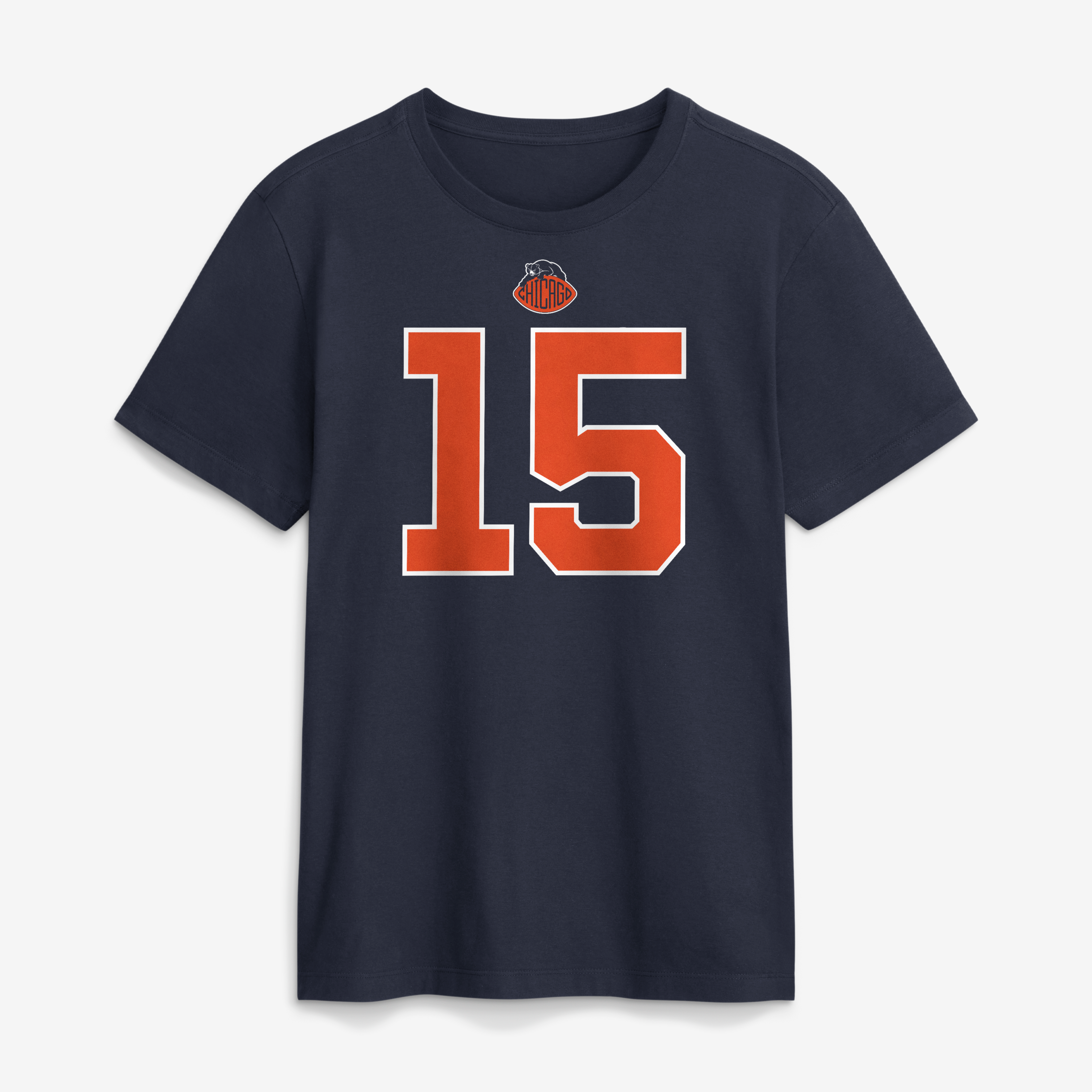 T-shirt Nike Rome Odunze bleu marine pour homme, collection Chicago Bears 2026 Rivalries, nom et numéro du joueur