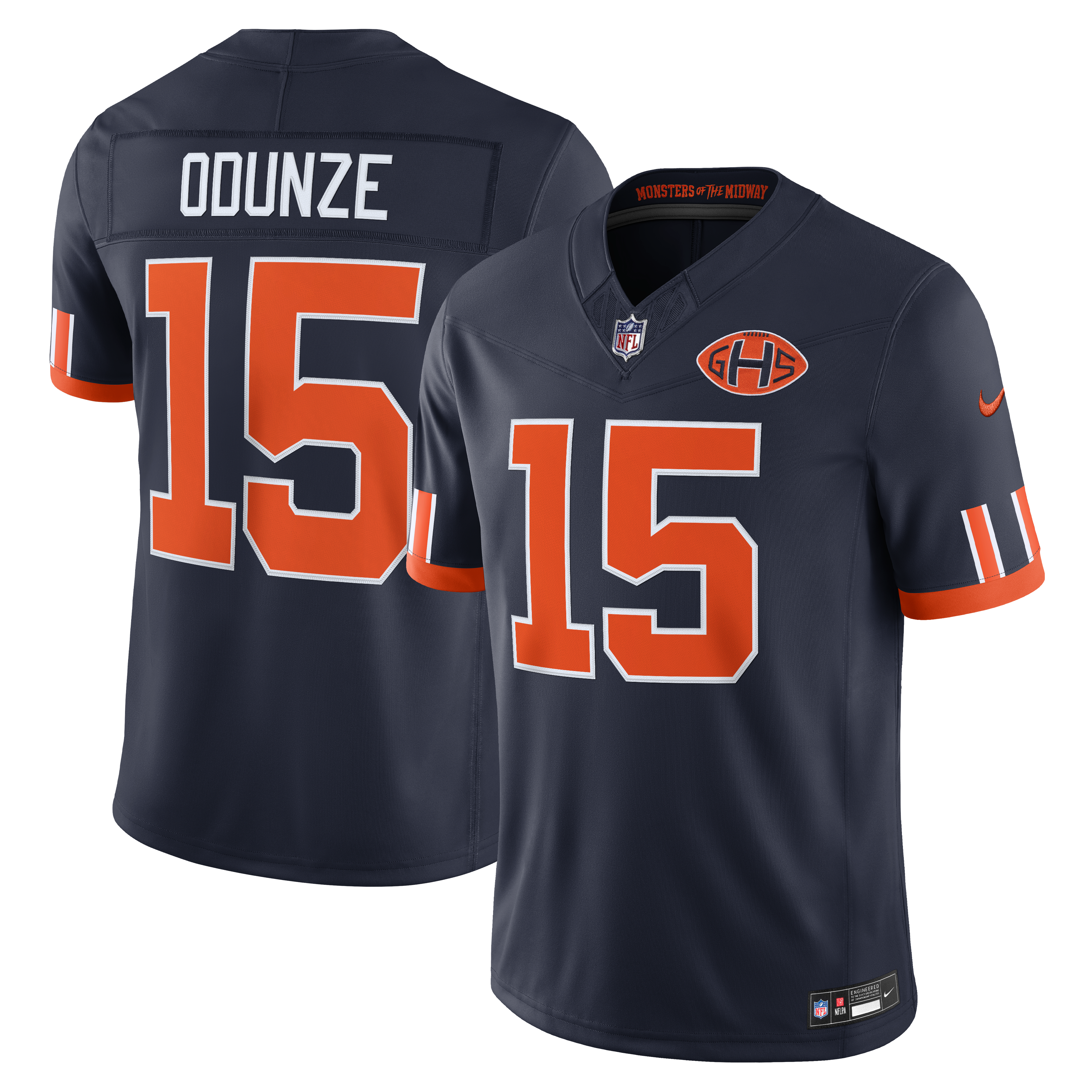 Men's Nike Rome Odunze Navy Chicago Bears 2026 Rivalries Collection Stitched Limited Jersey