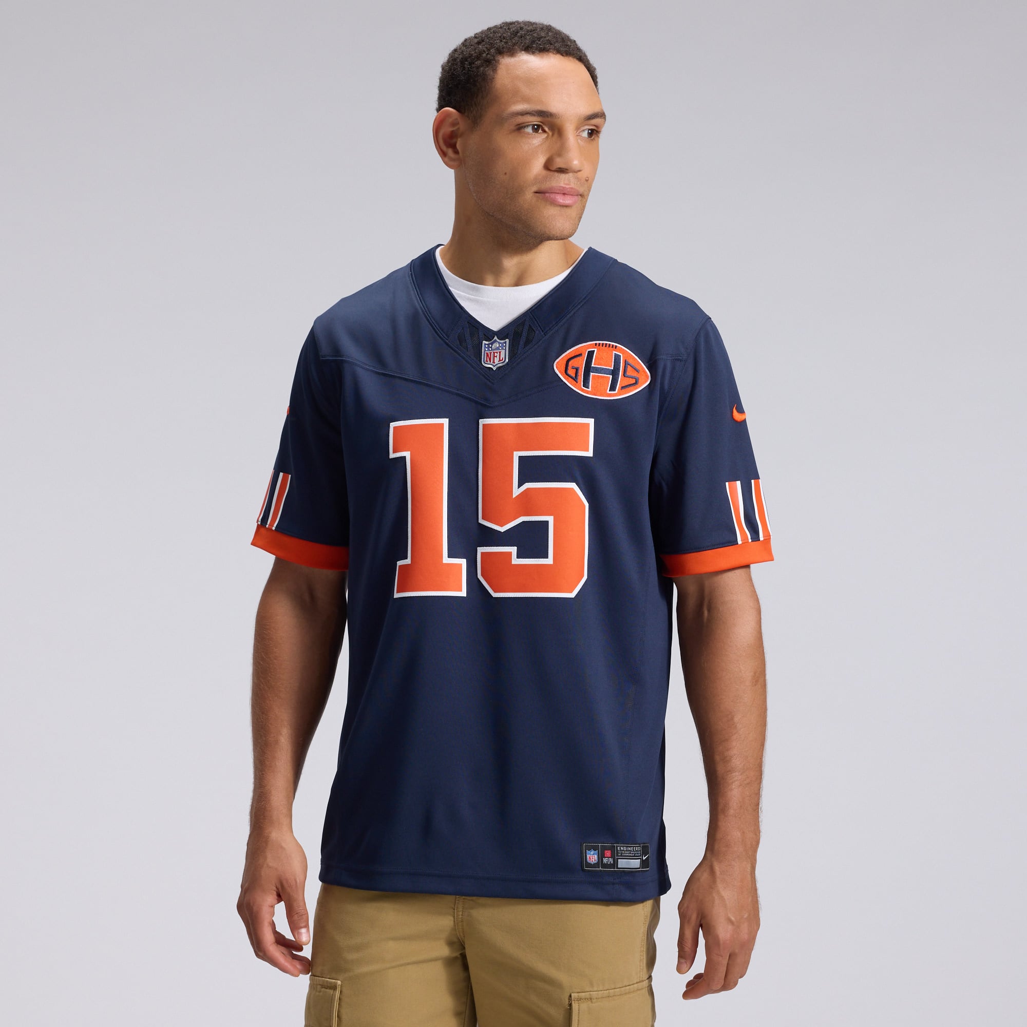 Men's Nike Rome Odunze Navy Chicago Bears 2026 Rivalries Collection Stitched Limited Jersey
