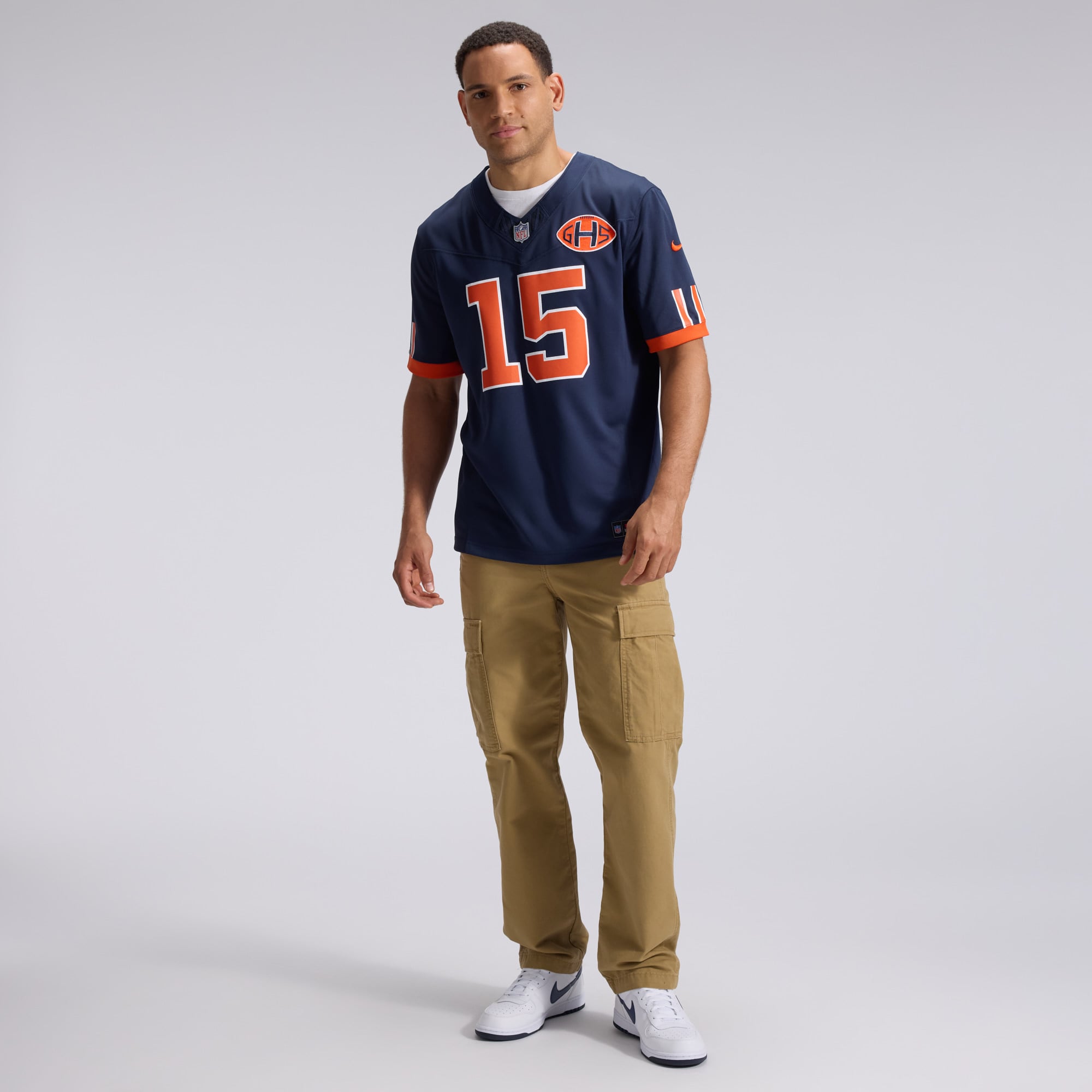 Men's Nike Rome Odunze Navy Chicago Bears 2026 Rivalries Collection Stitched Limited Jersey
