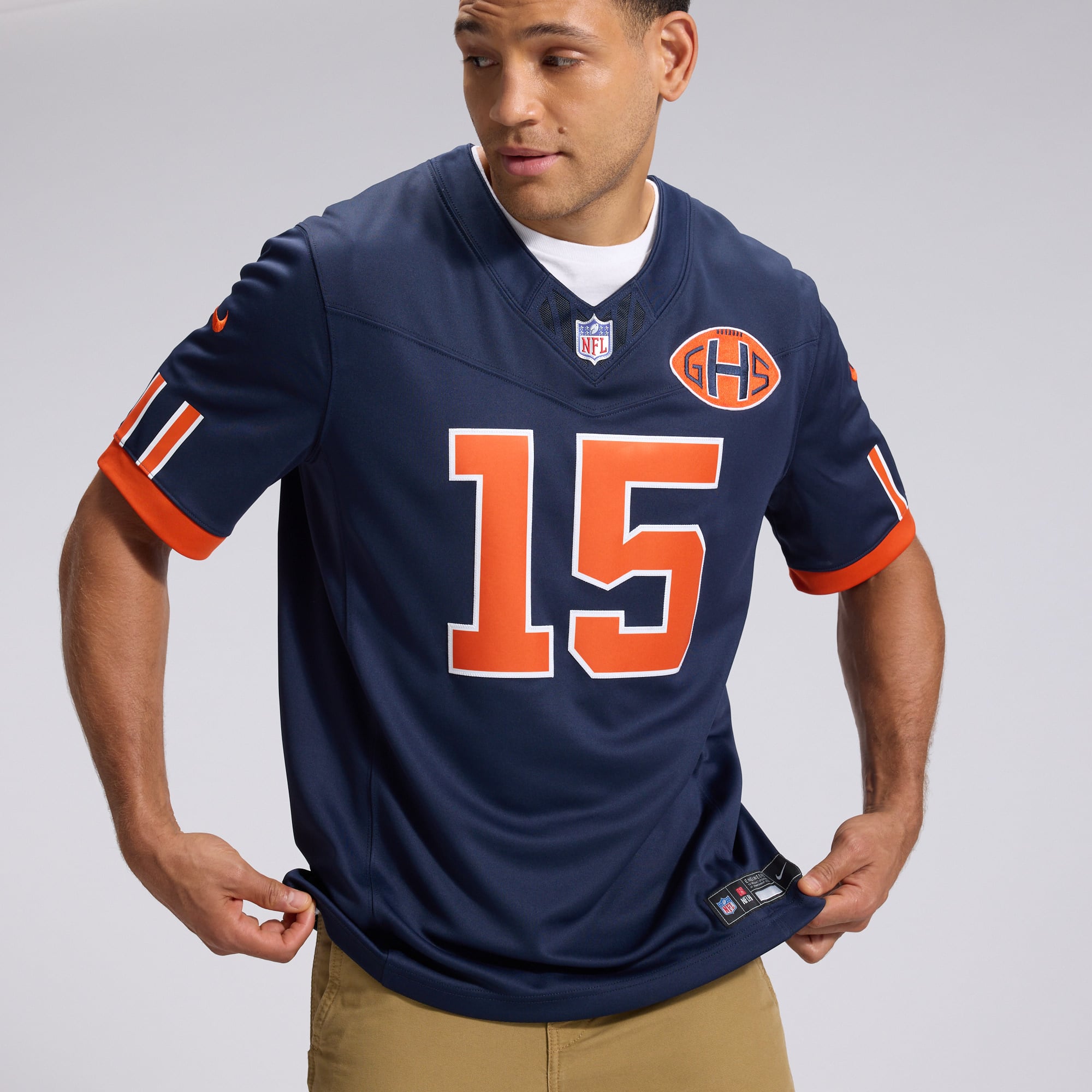 Men's Nike Rome Odunze Navy Chicago Bears 2026 Rivalries Collection Stitched Limited Jersey