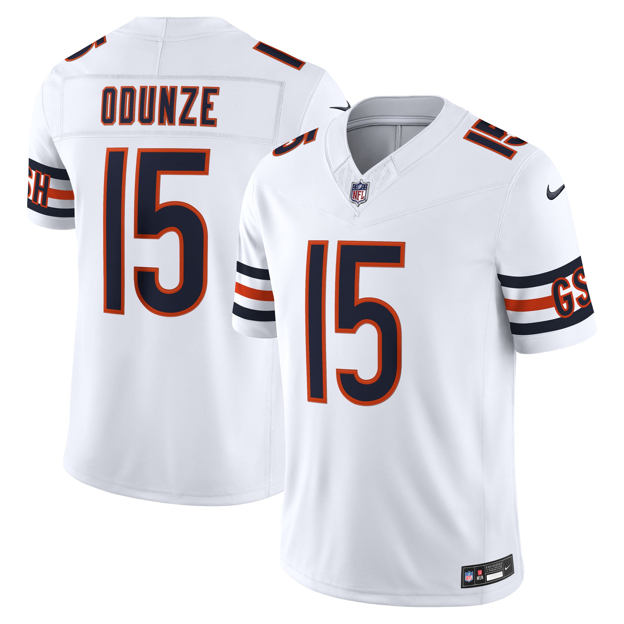 Men's Nike Rome Odunze White Chicago Bears Vapor F.U.S.E. Stitched Limited Jersey