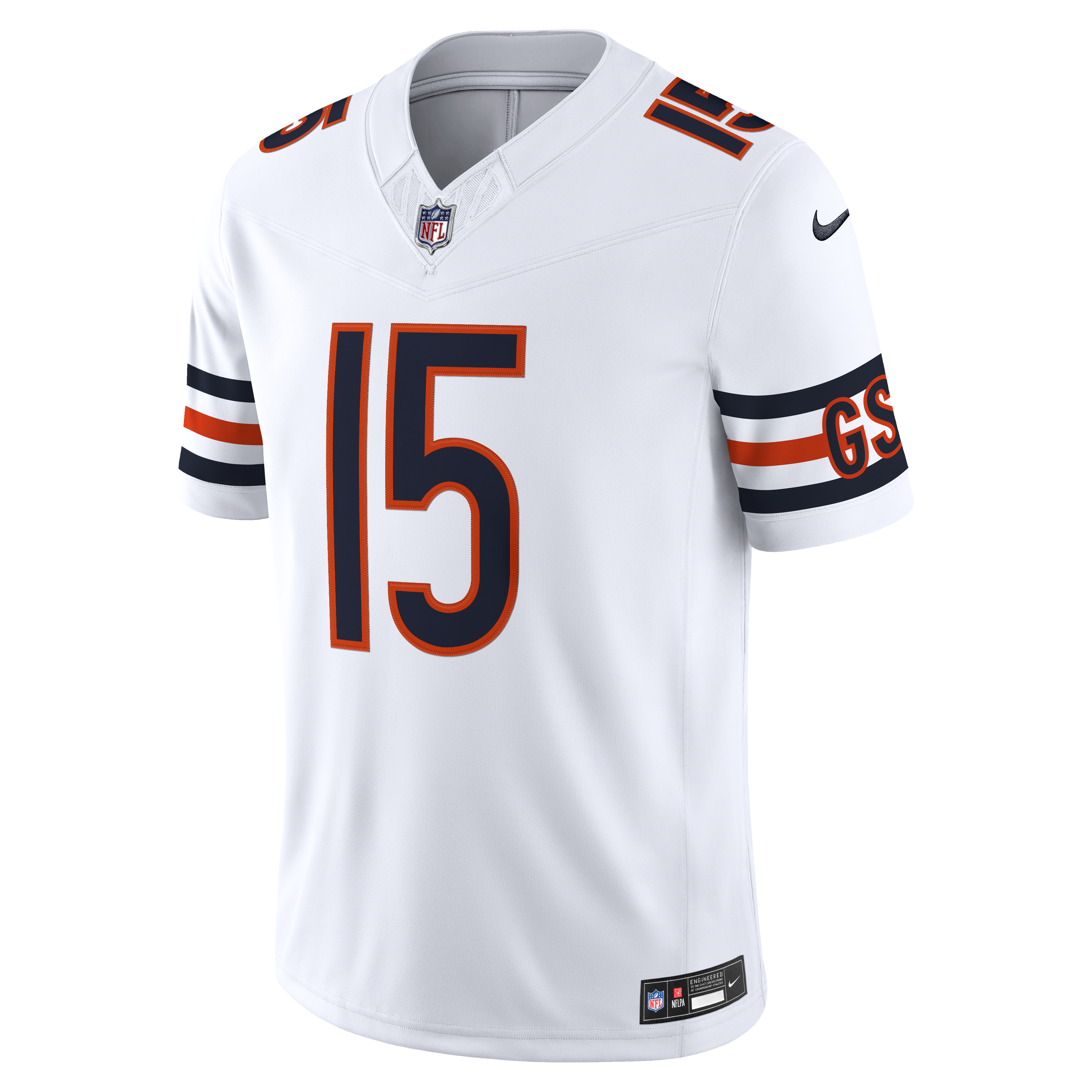 Men's Nike Rome Odunze White Chicago Bears Vapor F.U.S.E. Stitched Limited Jersey