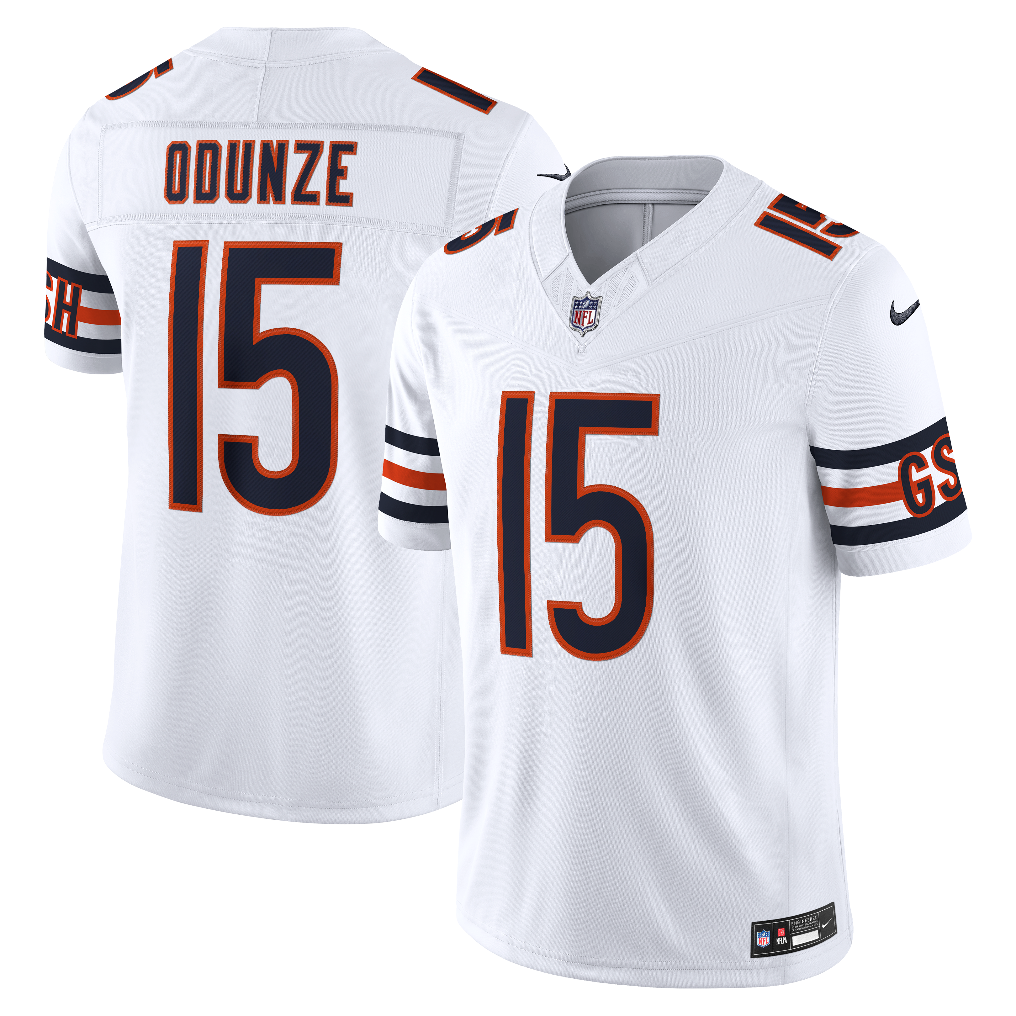 Men's Nike Rome Odunze White Chicago Bears Vapor F.U.S.E. Stitched Limited Jersey