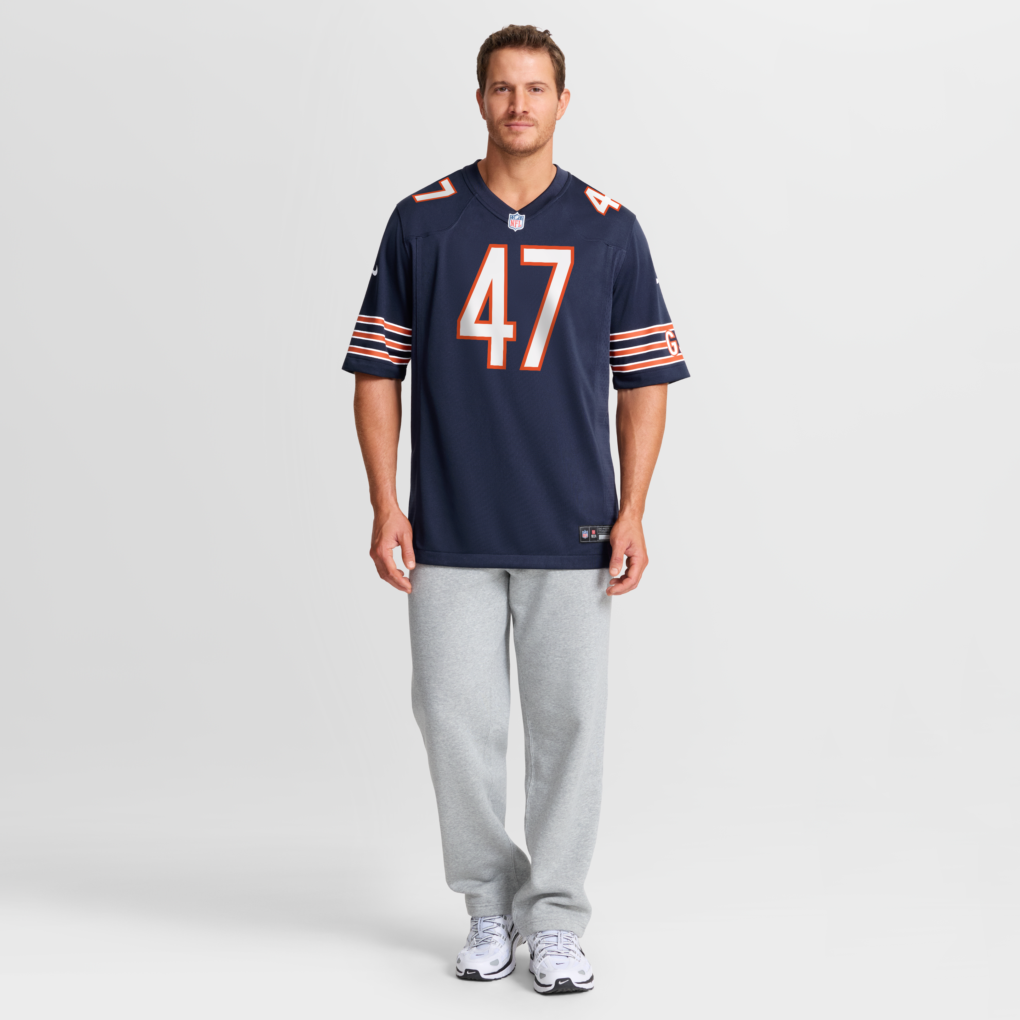 Maillot de match Nike Ruben Hyppolite II bleu marine des Chicago Bears pour homme