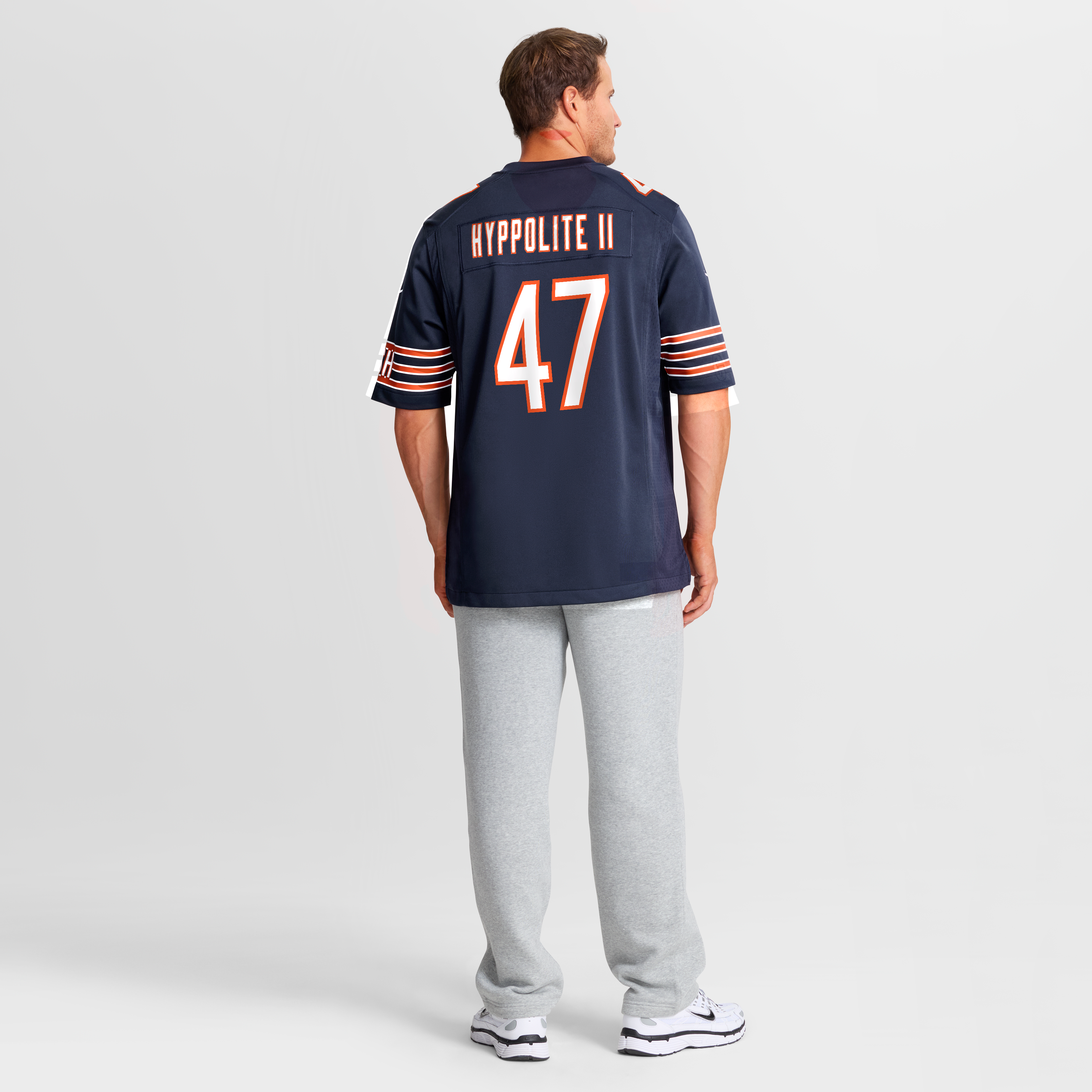 Maillot de match Nike Ruben Hyppolite II bleu marine des Chicago Bears pour homme