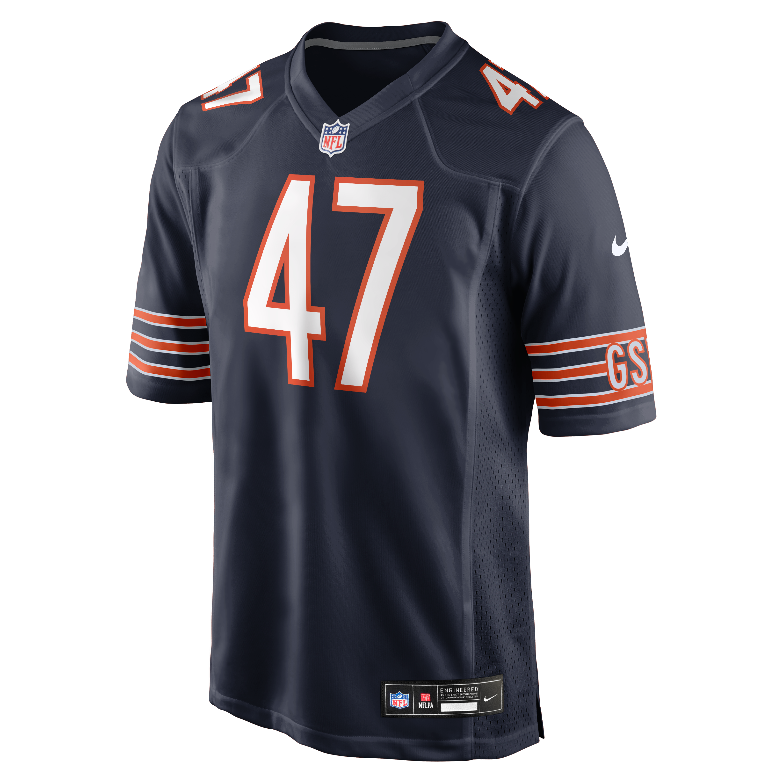 Maillot de match Nike Ruben Hyppolite II bleu marine des Chicago Bears pour homme