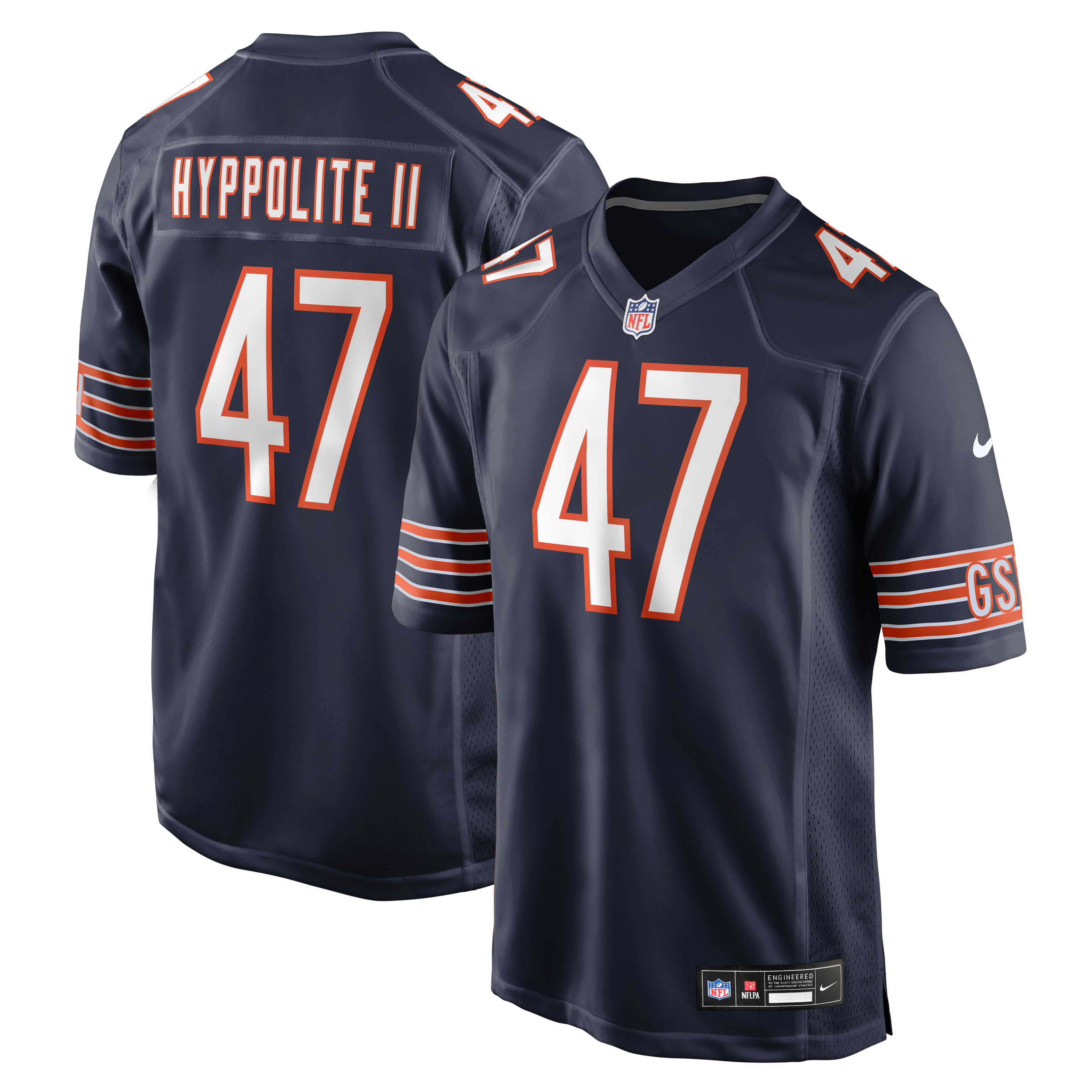 Men's Nike Ruben Hyppolite II Navy Chicago Bears Team Game Jersey