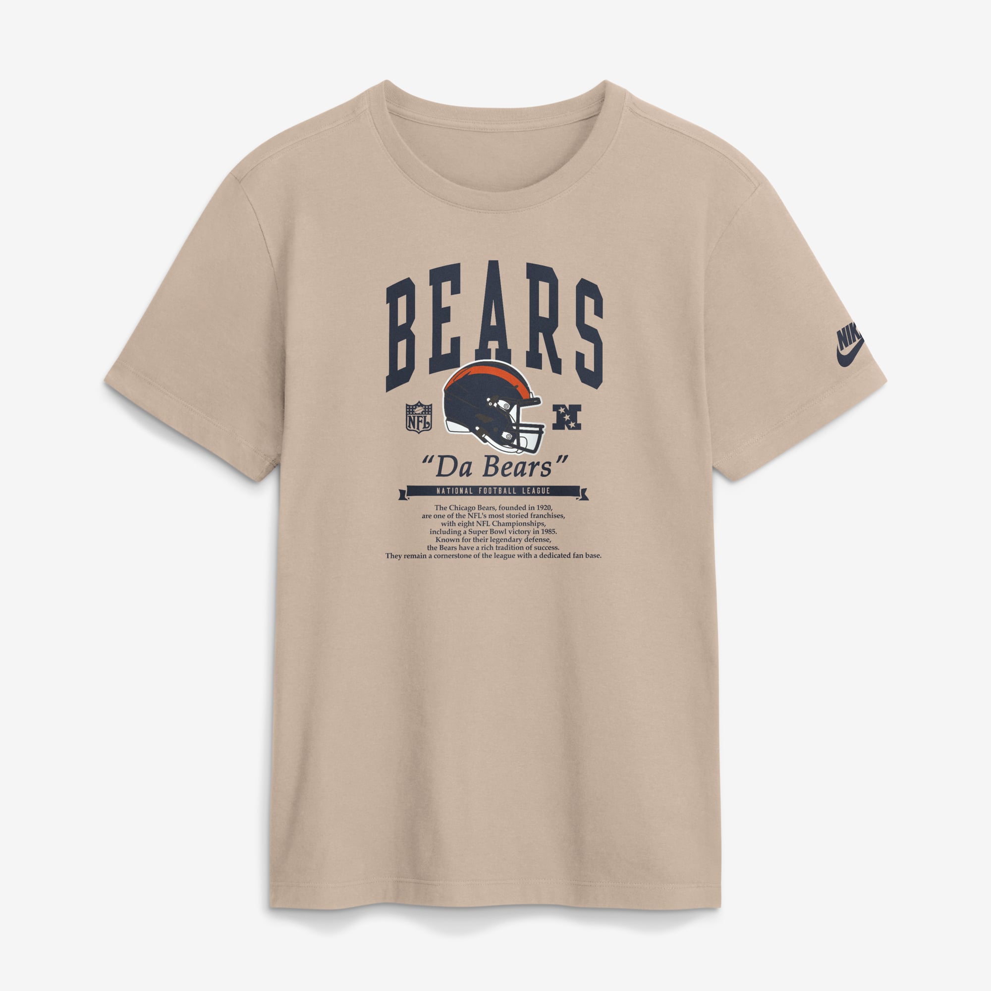 T-shirt Nike Sand Chicago Bears Rewind pour homme