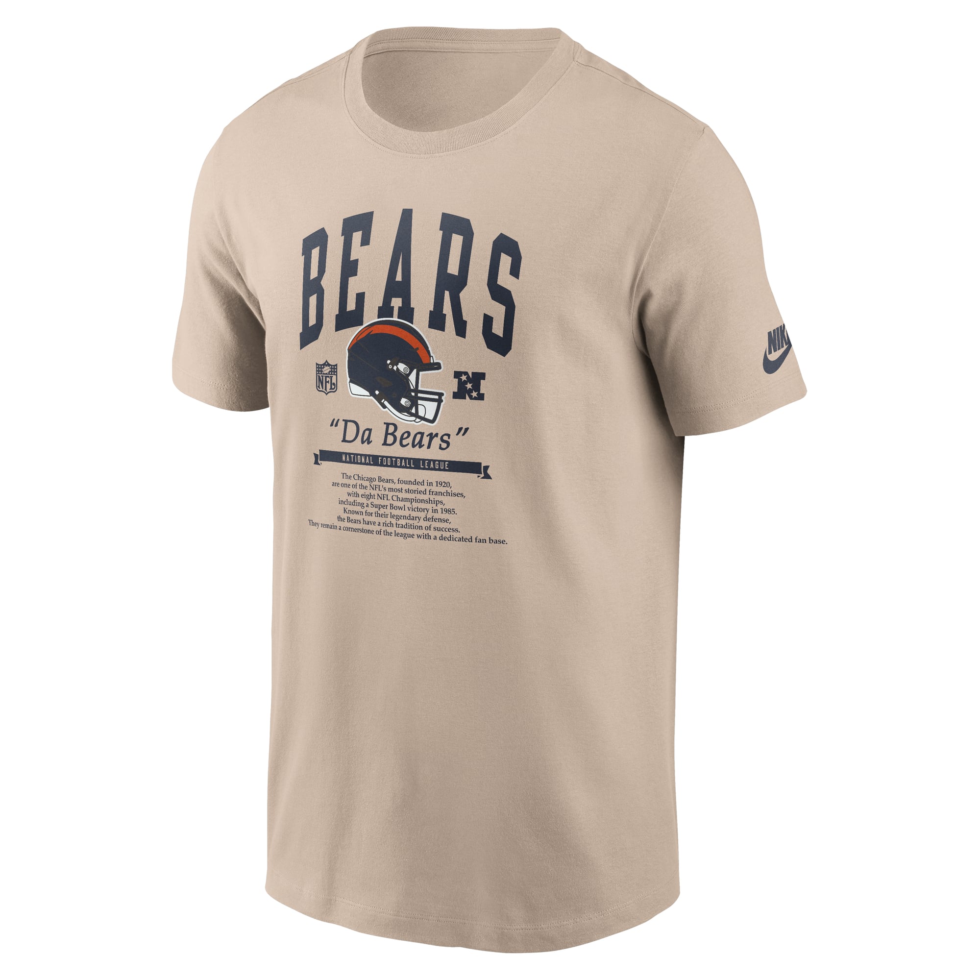 T-shirt Nike Sand Chicago Bears Rewind pour homme