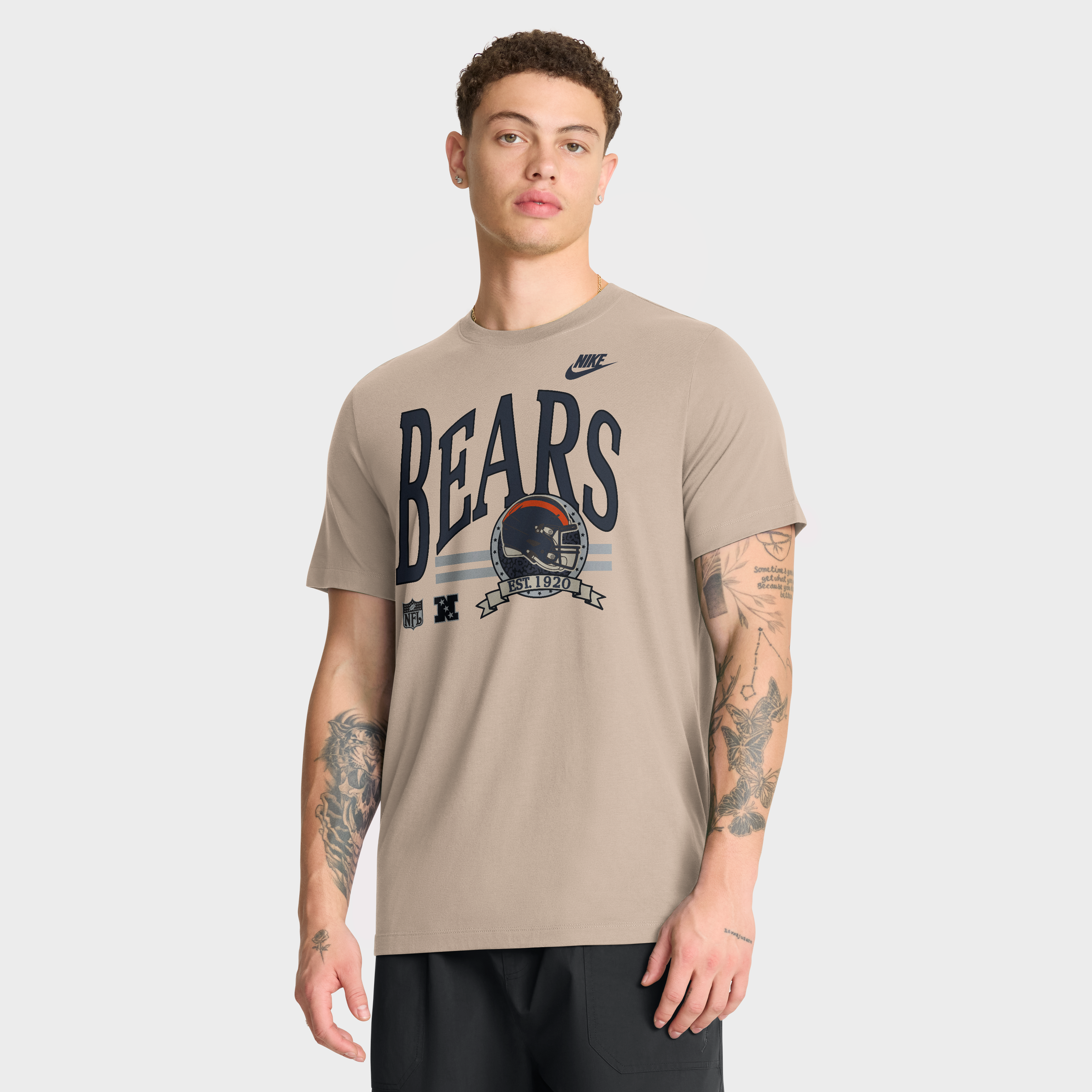 T-shirt Nike Sand Chicago Bears Rewind Tri-Blend pour homme
