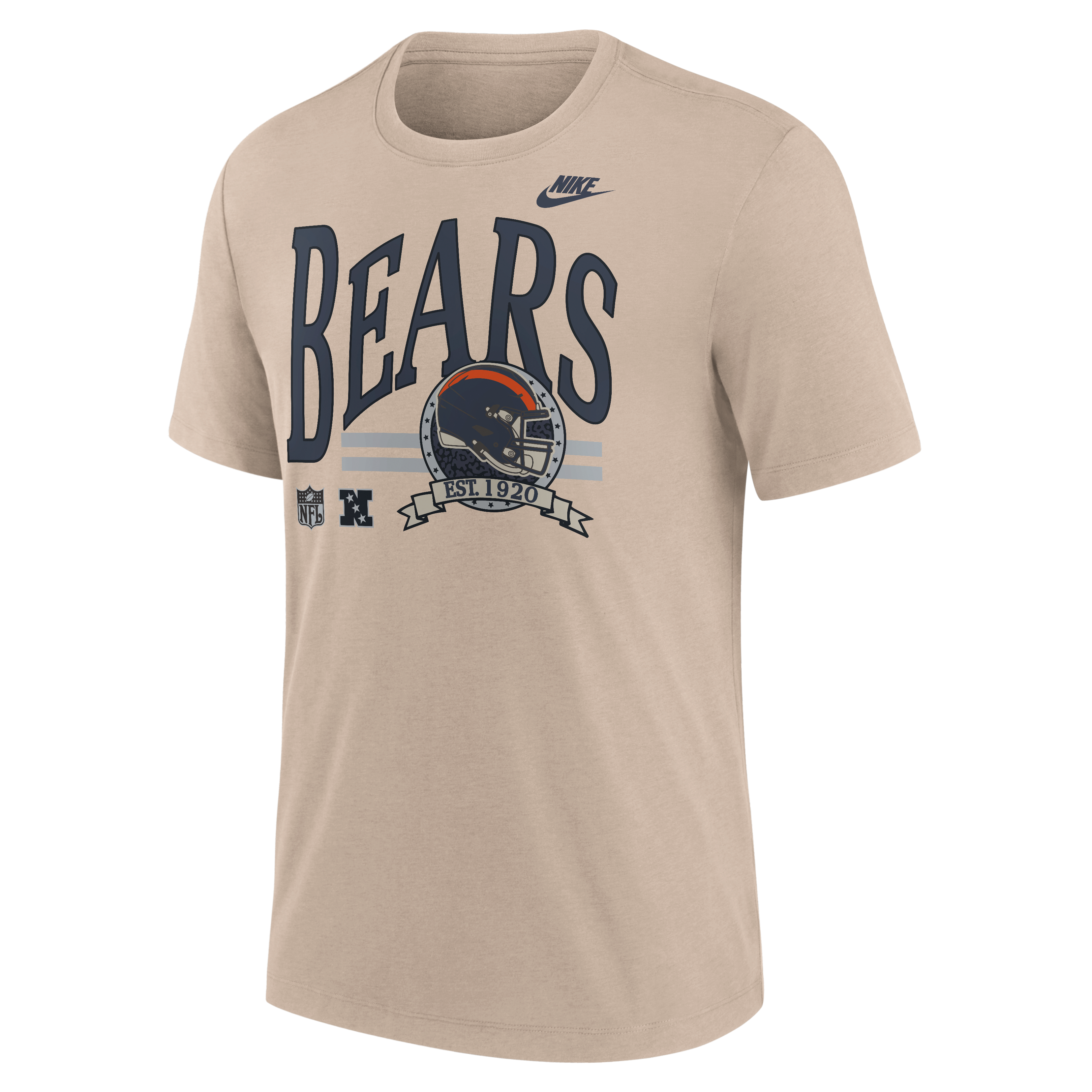 T-shirt Nike Sand Chicago Bears Rewind Tri-Blend pour homme