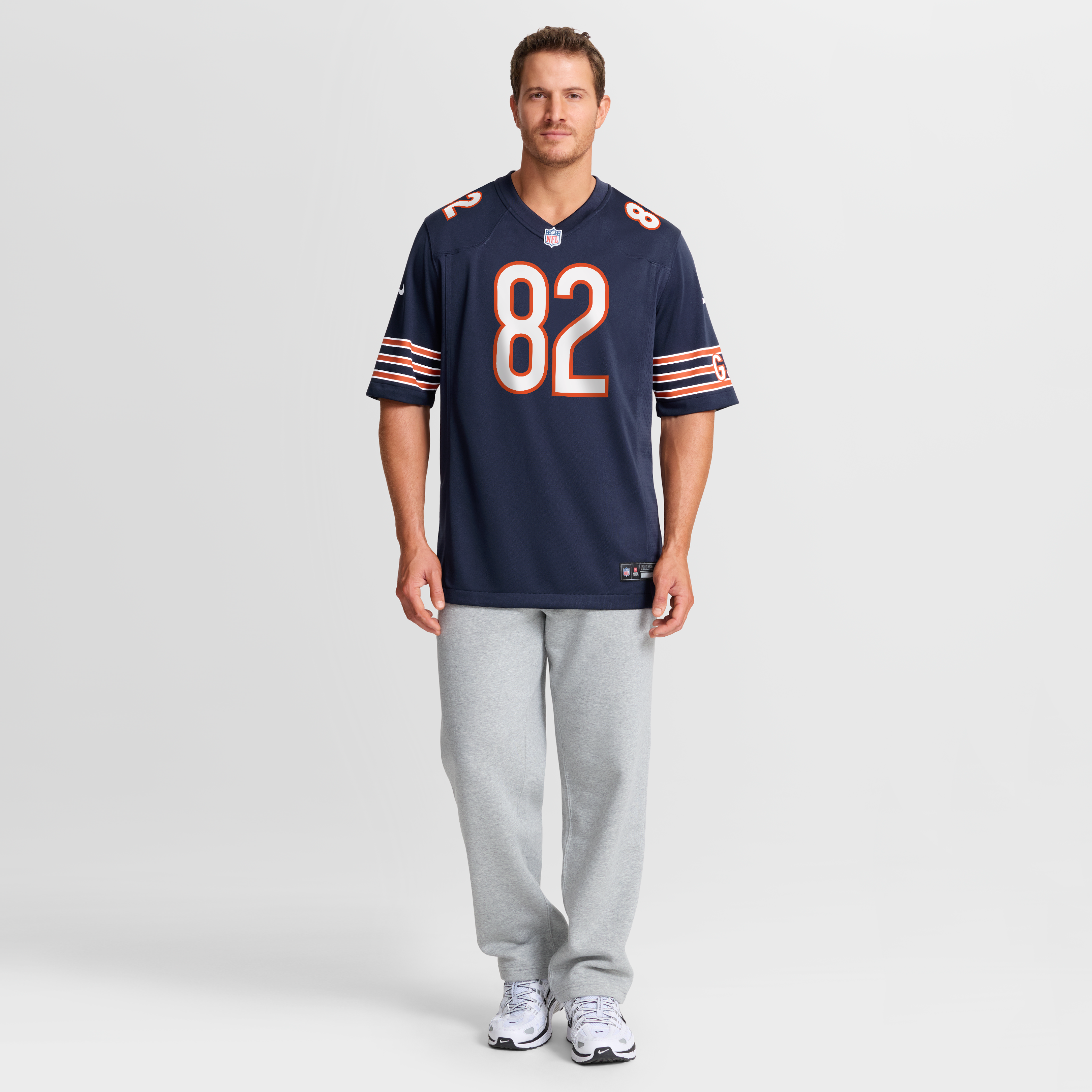 Maillot de match Nike Scott Miller bleu marine des Chicago Bears pour homme