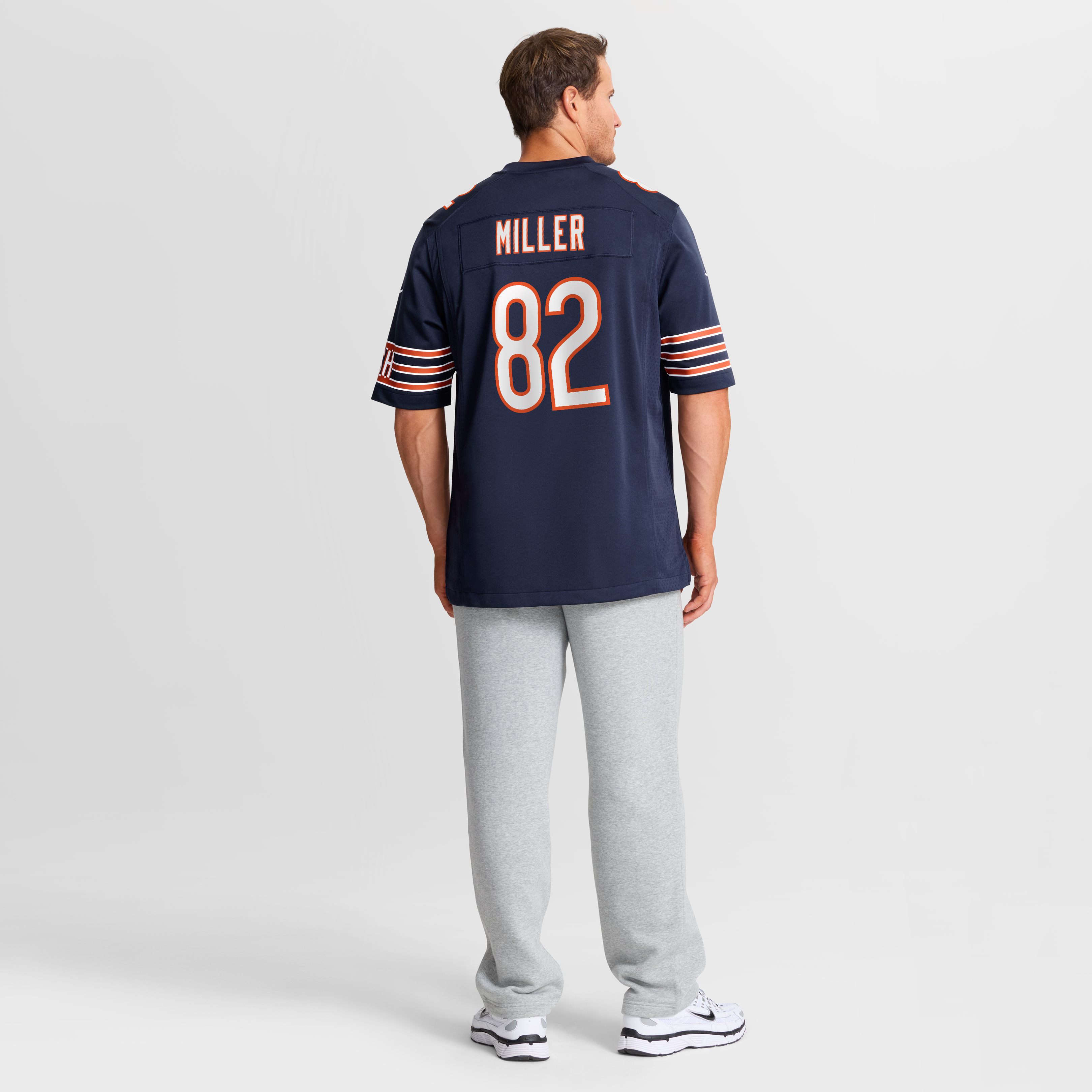 Maillot de match Nike Scott Miller bleu marine des Chicago Bears pour homme