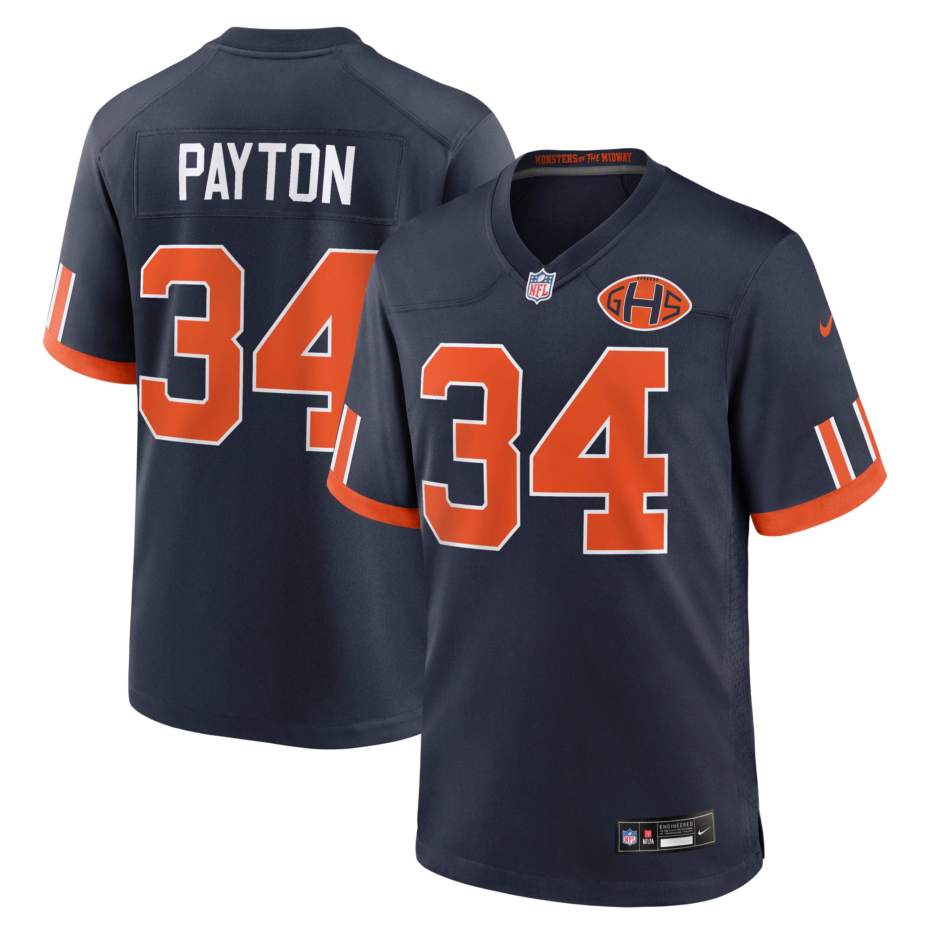 Men's Nike Walter Payton Navy Chicago Bears 2026 Rivalries Collection Game Jersey