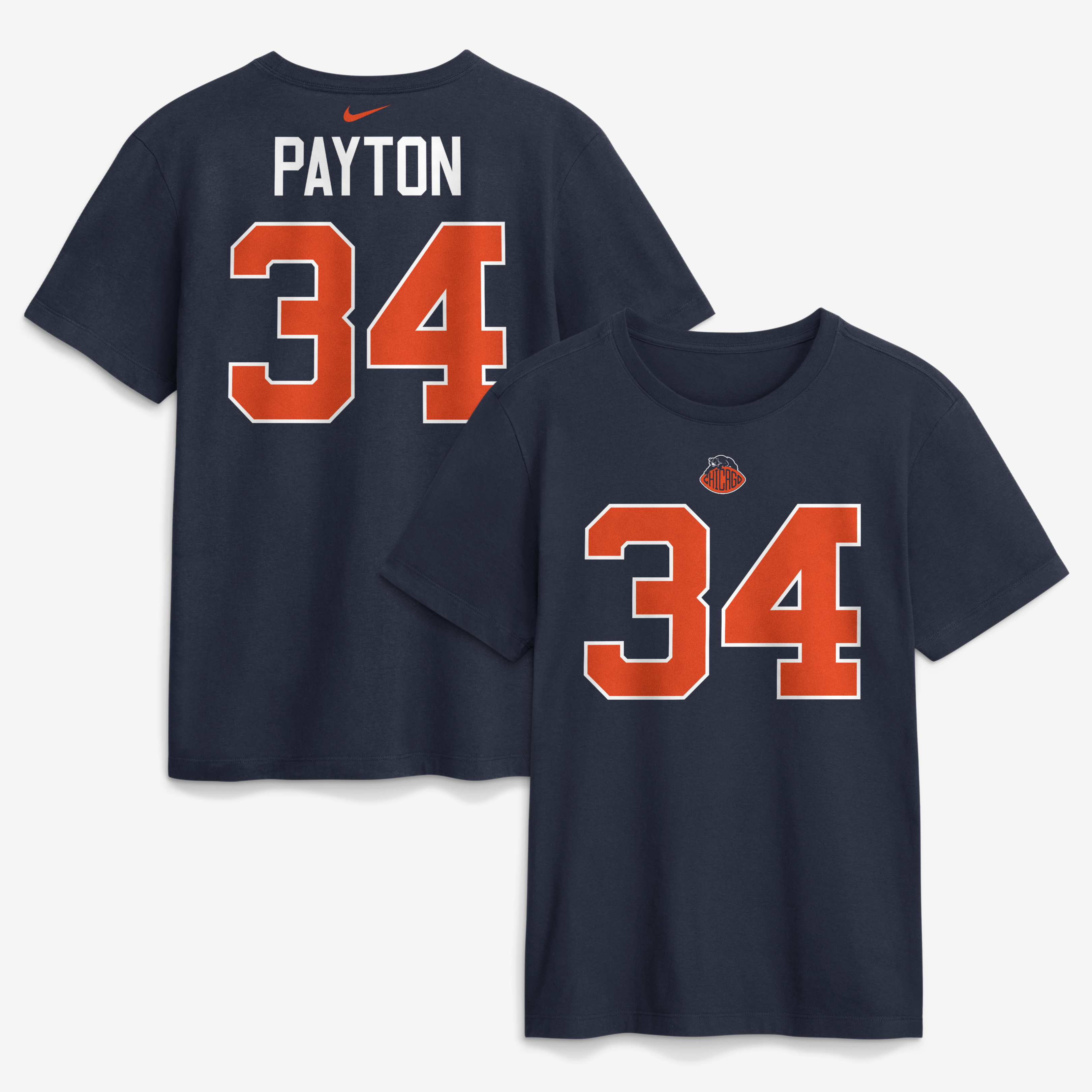 Men's Nike Walter Payton Navy Chicago Bears 2026 Rivalries Collection Player Name & Number T-Shirt
