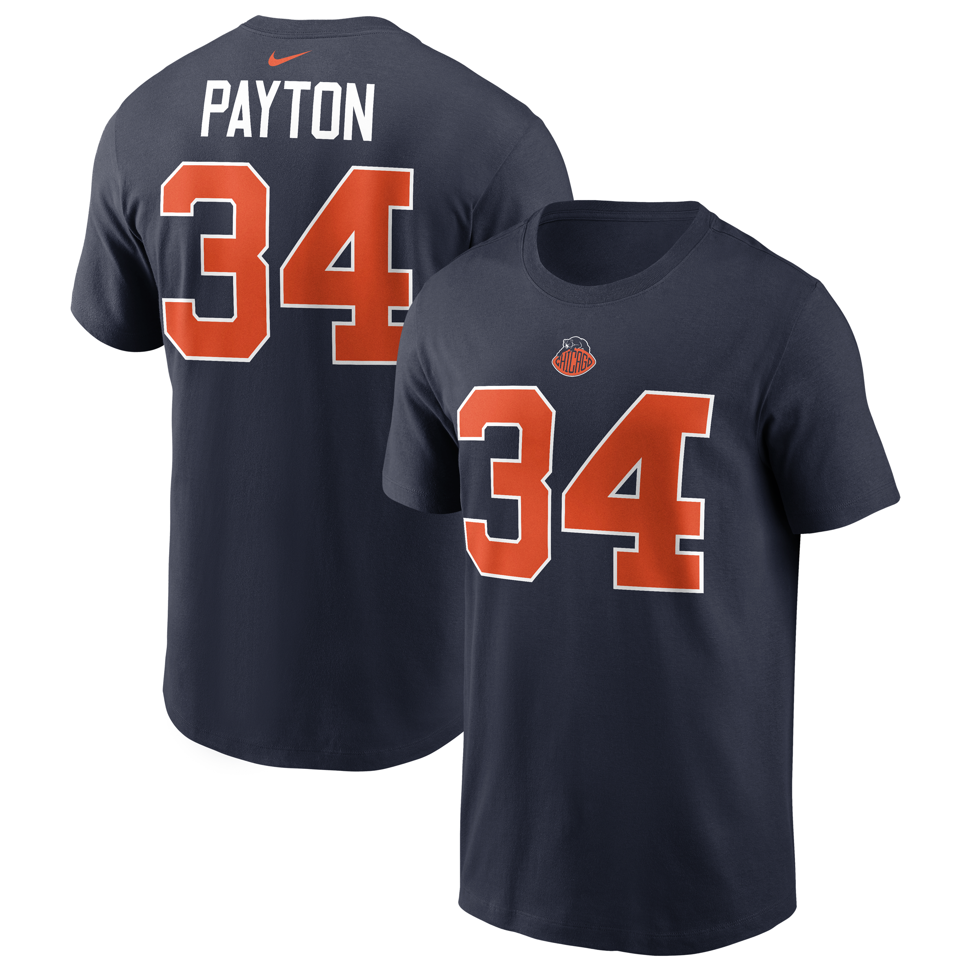 Men's Nike Walter Payton Navy Chicago Bears 2026 Rivalries Collection Player Name & Number T-Shirt