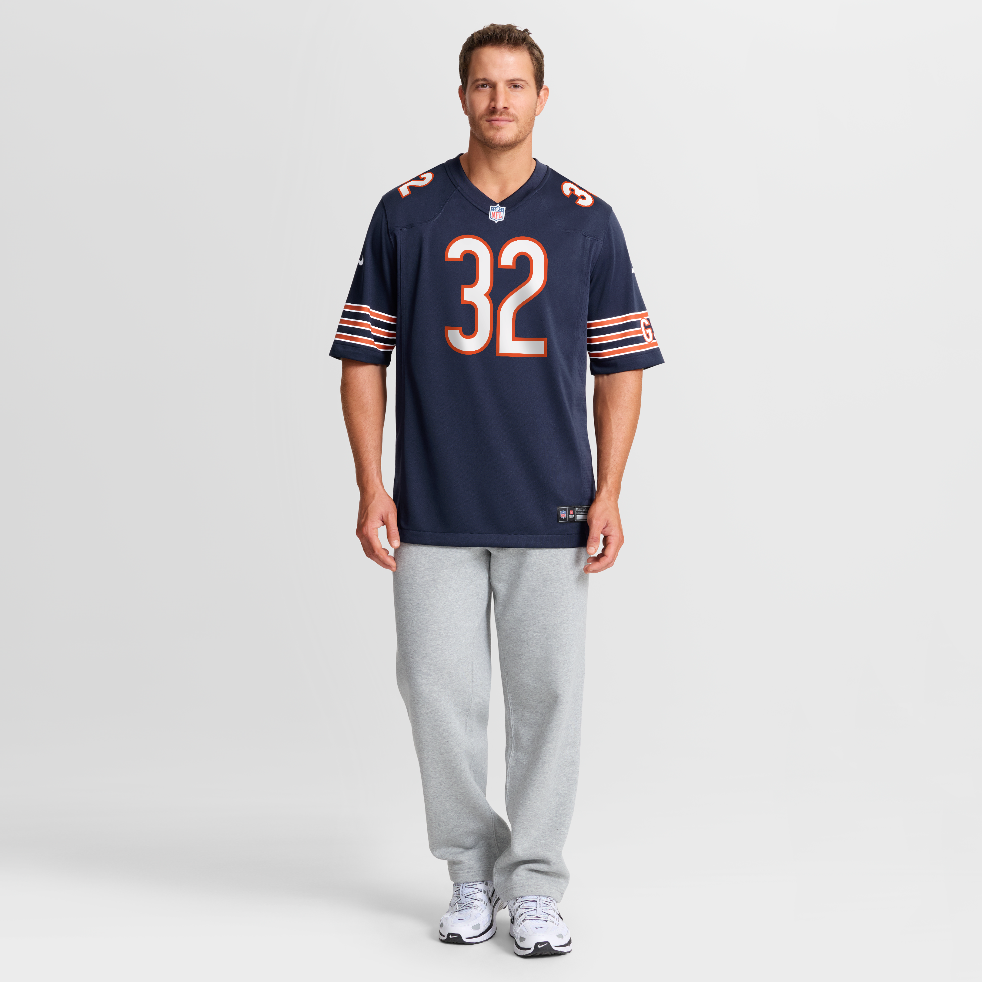 Maillot de match Nike Xavier Woods bleu marine des Chicago Bears pour homme