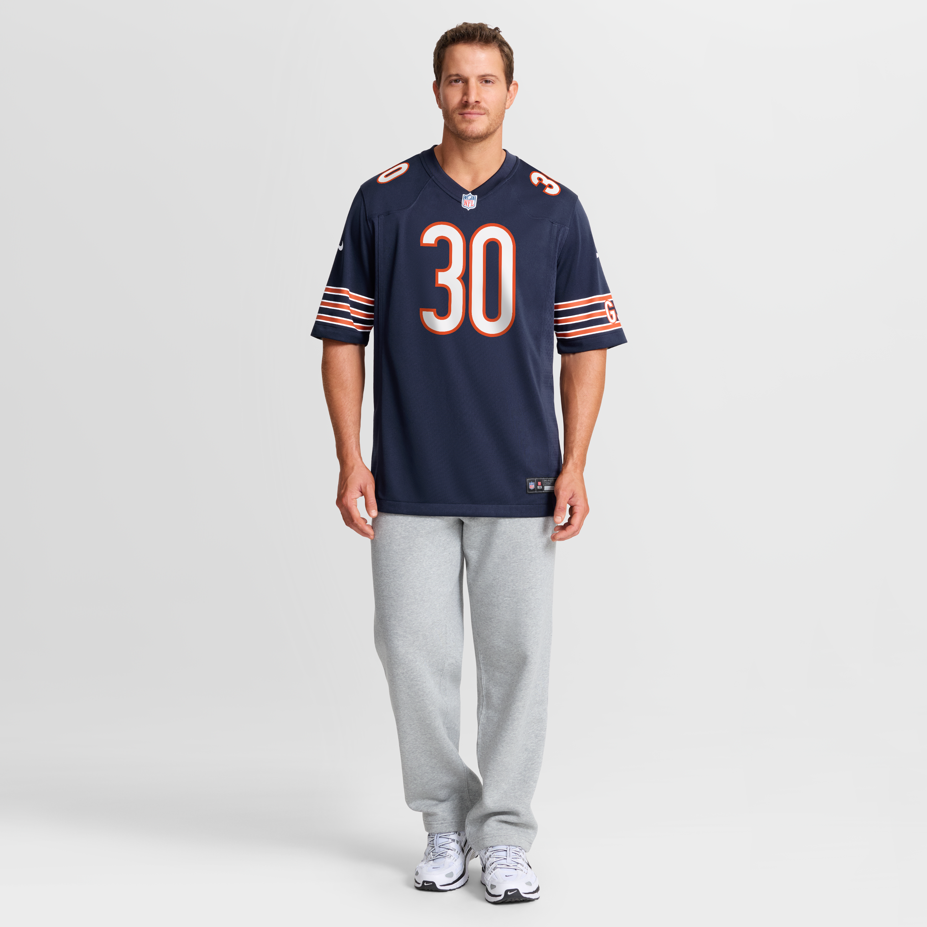 Maillot de match Nike Zavier Scott bleu marine des Chicago Bears pour homme