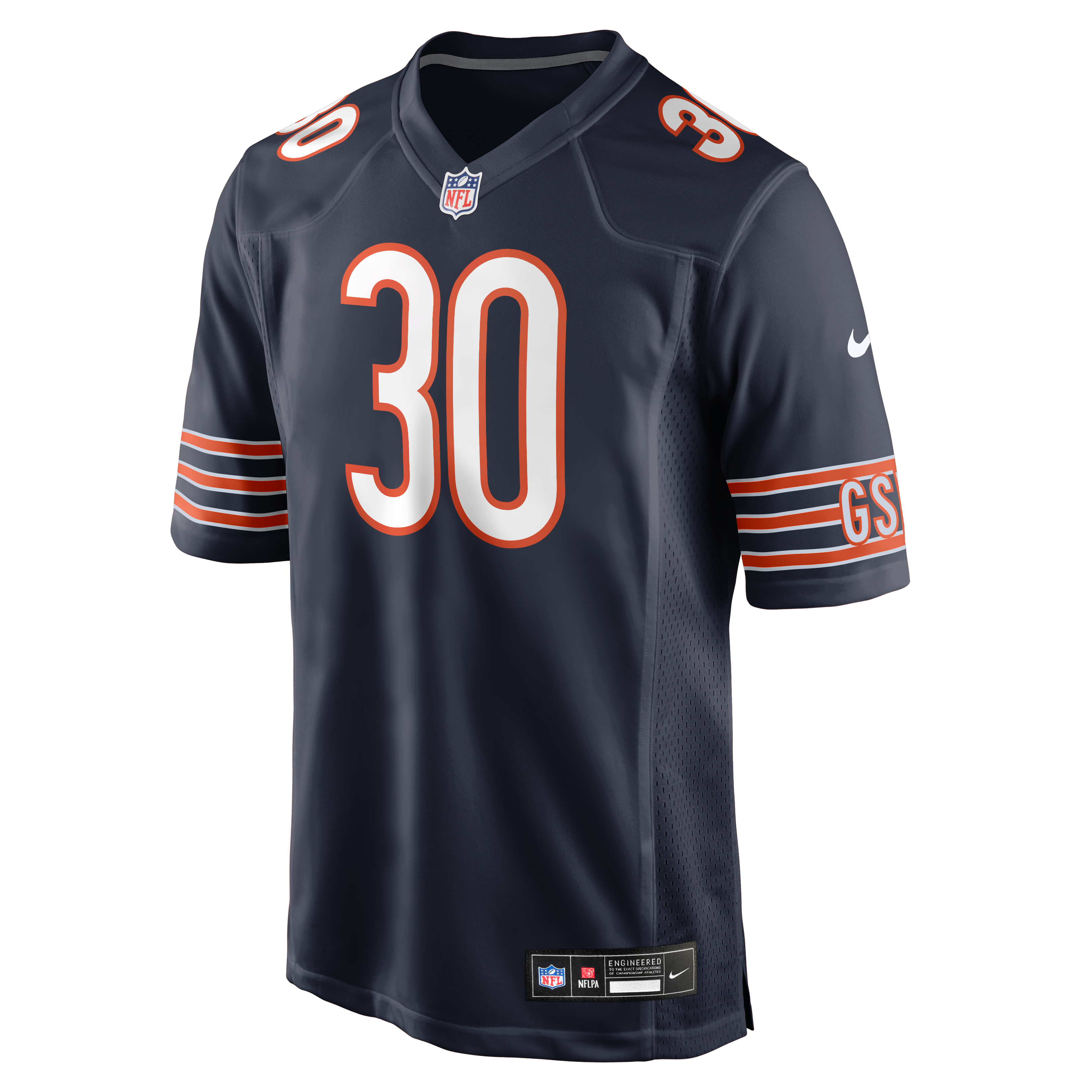 Maillot de match Nike Zavier Scott bleu marine des Chicago Bears pour homme
