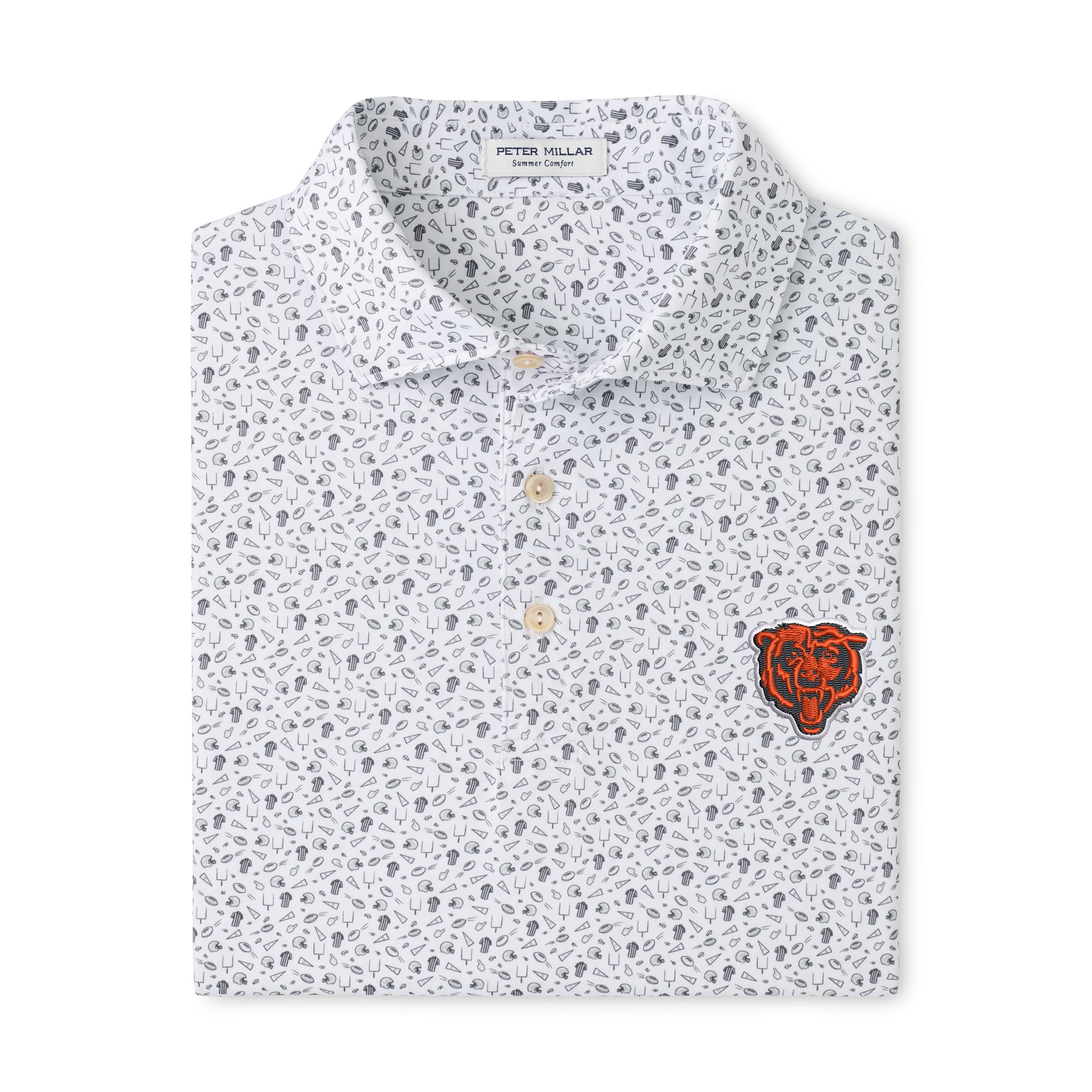 Polo de performance Peter Millar gris Chicago Bears pour homme