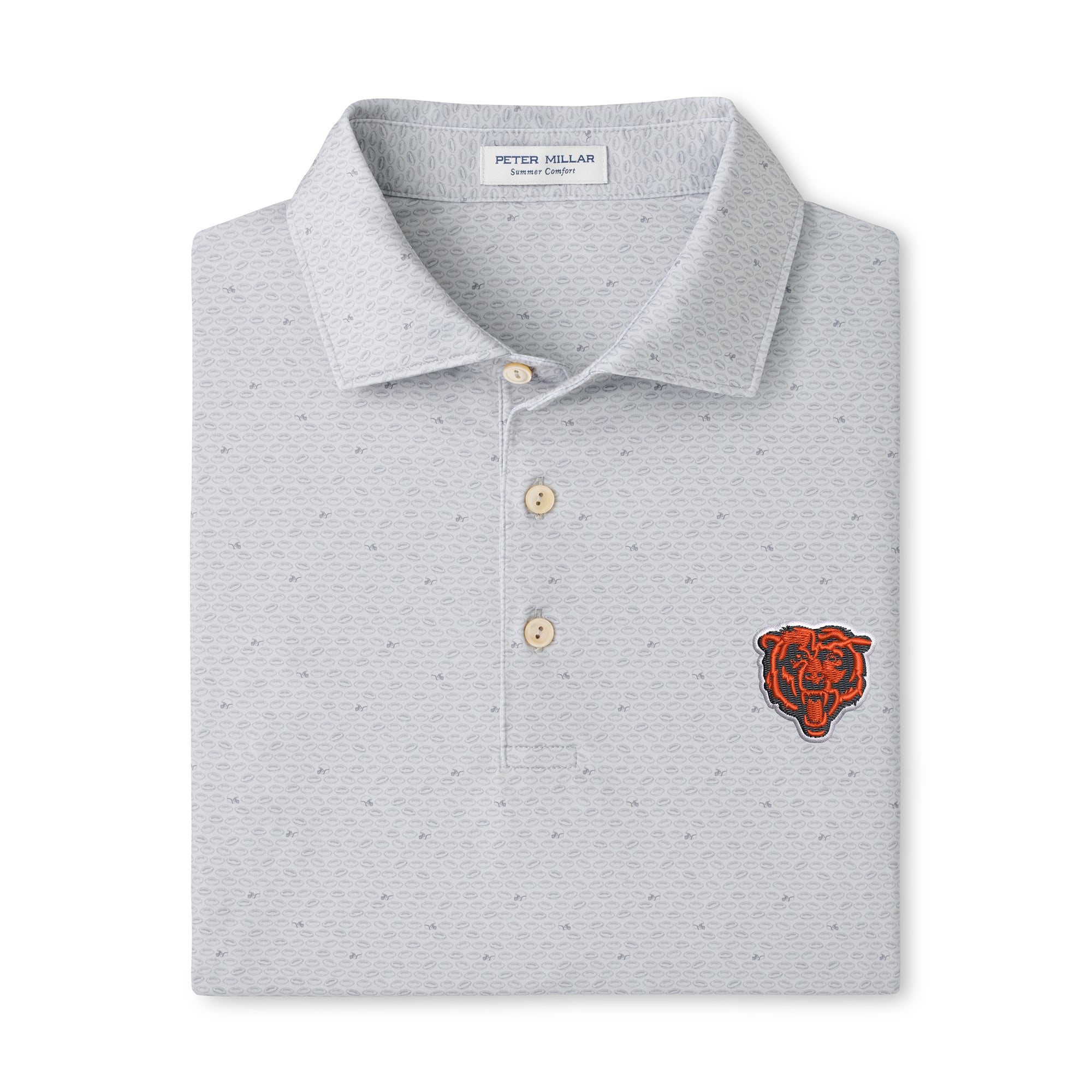 Polo de performance Peter Millar Gray Chicago Bears On The Ball pour homme