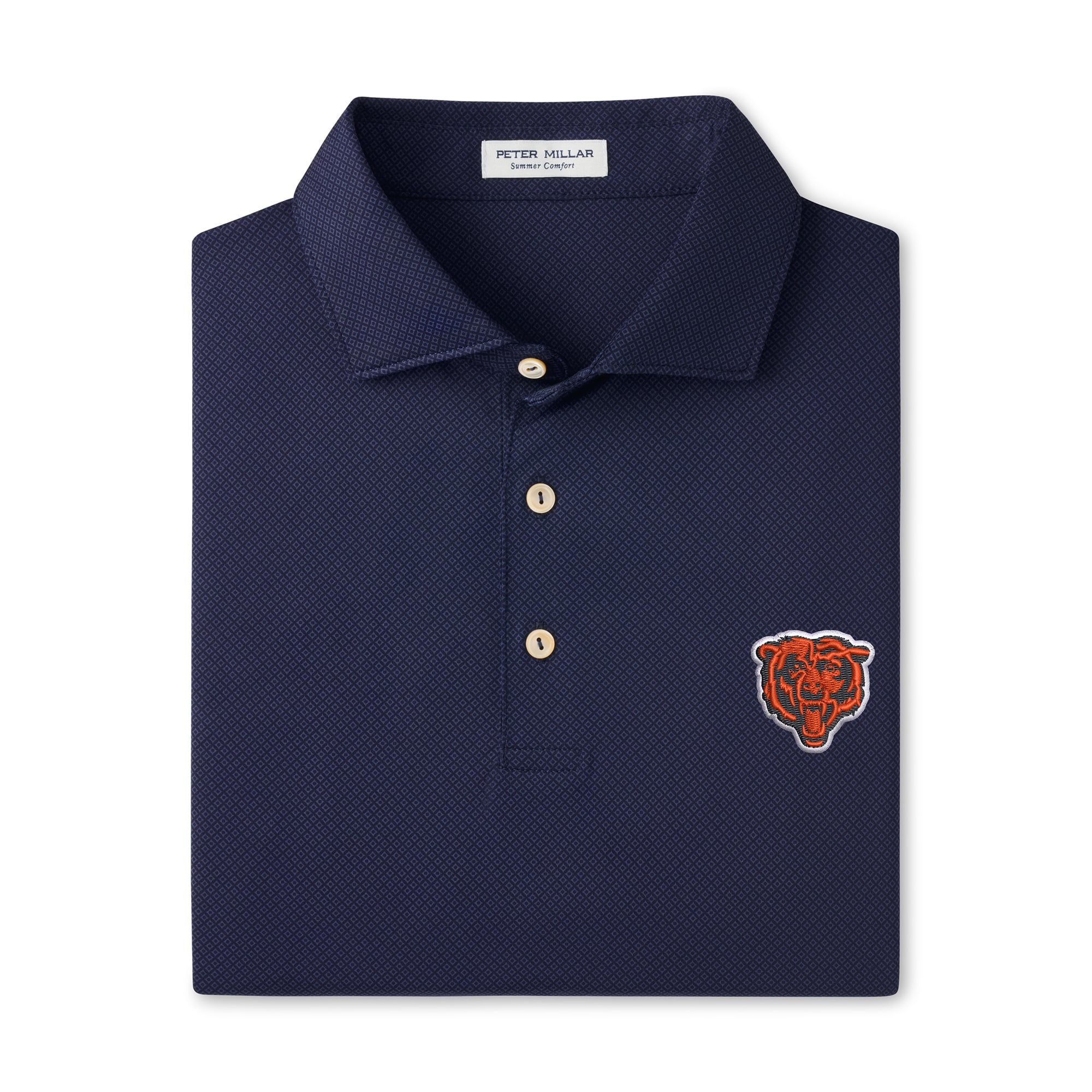 Men's Peter Millar Navy Chicago Bears Hugo Performance Jersey Polo