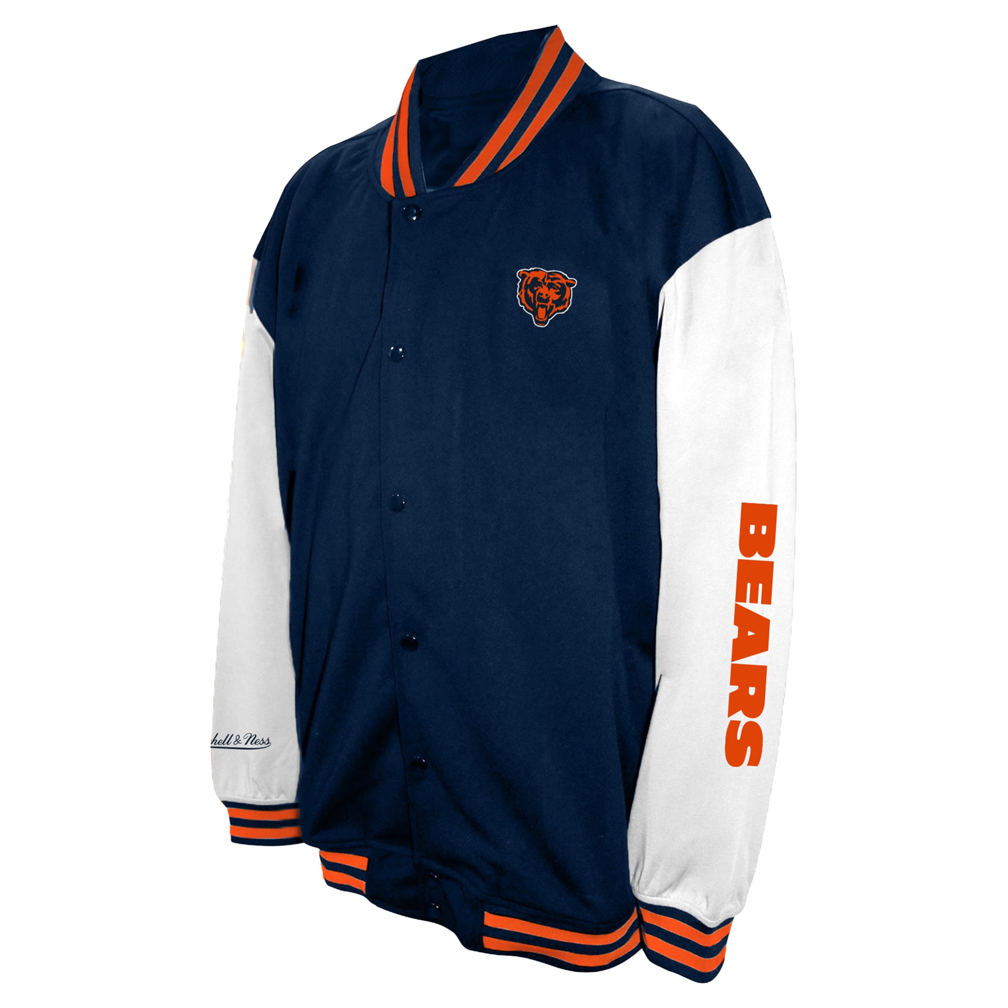 Men's Profile Navy Chicago Bears Big & Tall Full-Snap Varsity Jacket