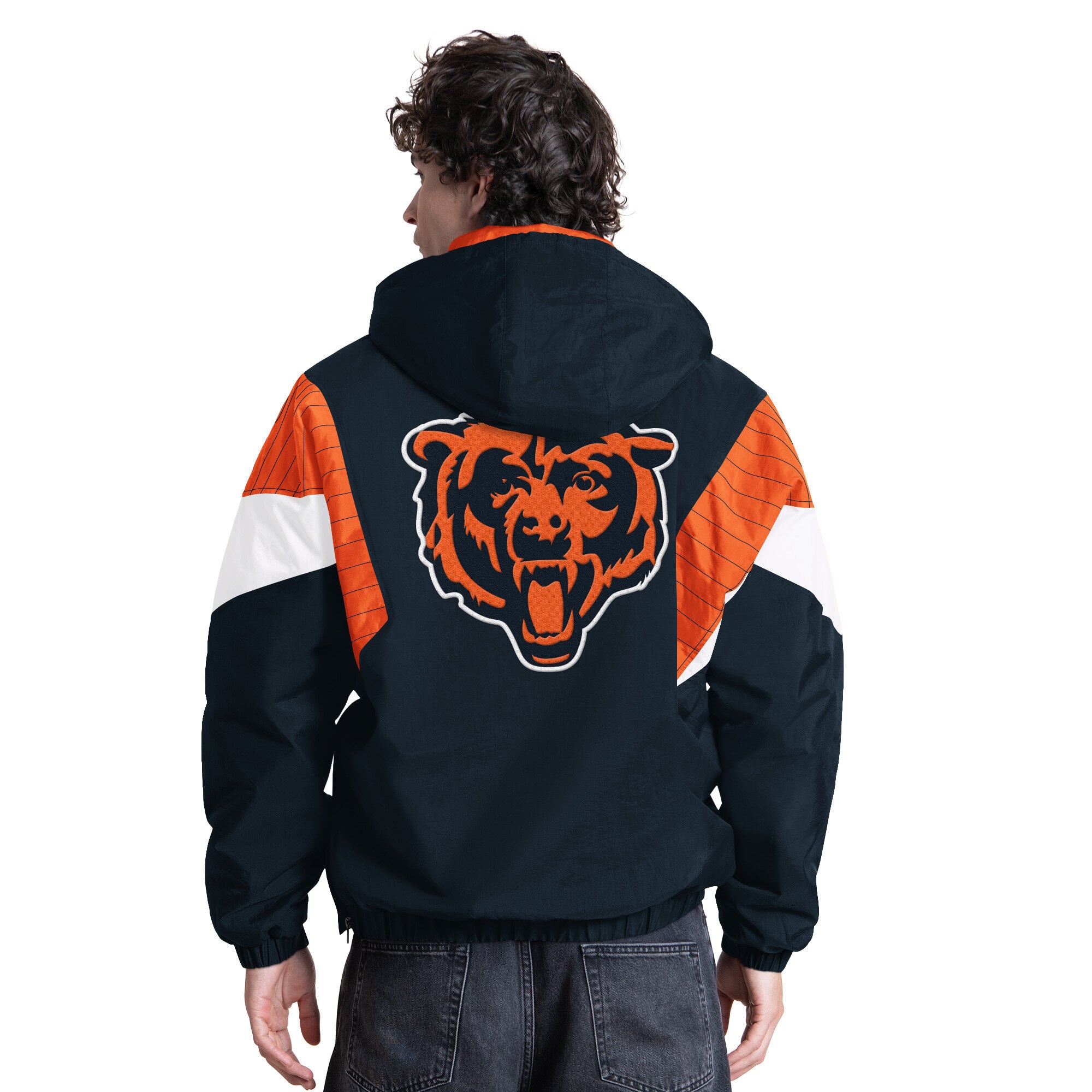 Veste à capuche demi-zip Starter bleu marine Chicago Bears pour homme