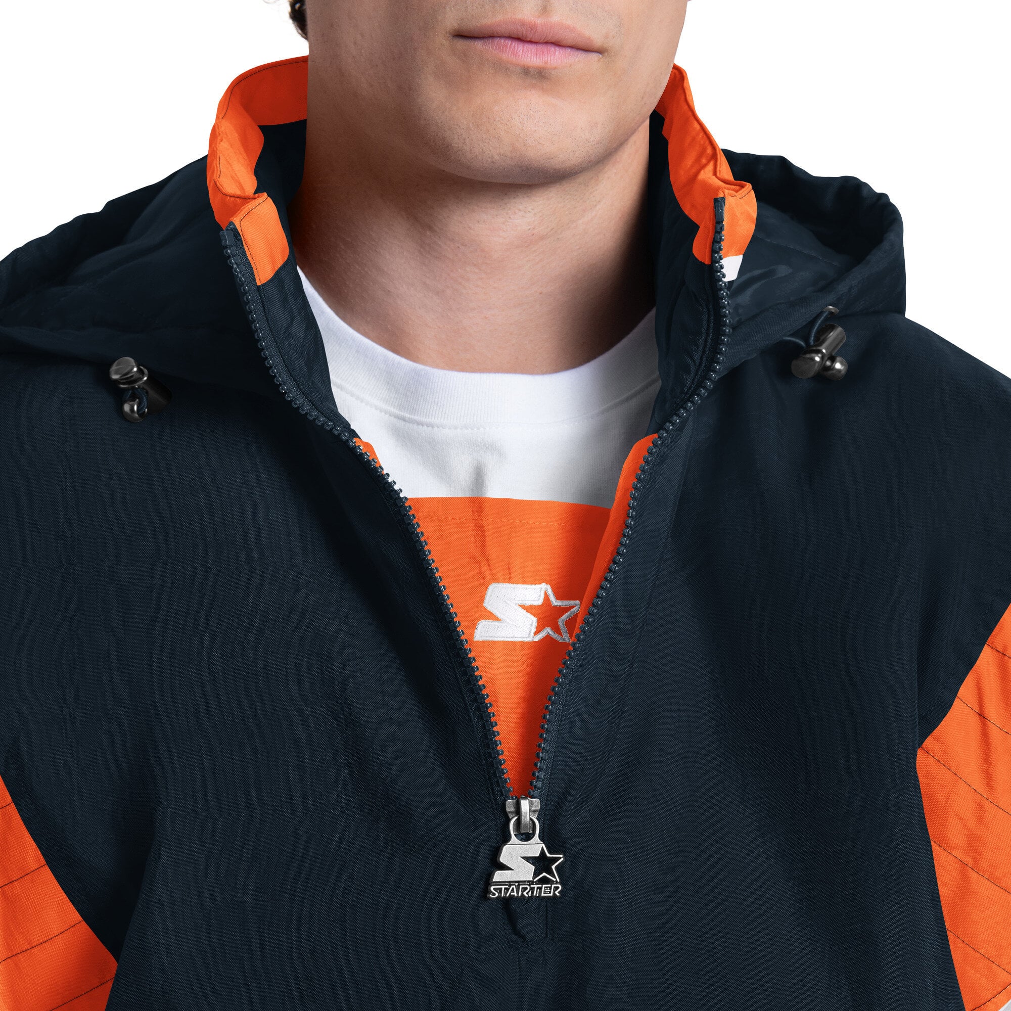 Veste à capuche demi-zip Starter bleu marine Chicago Bears pour homme